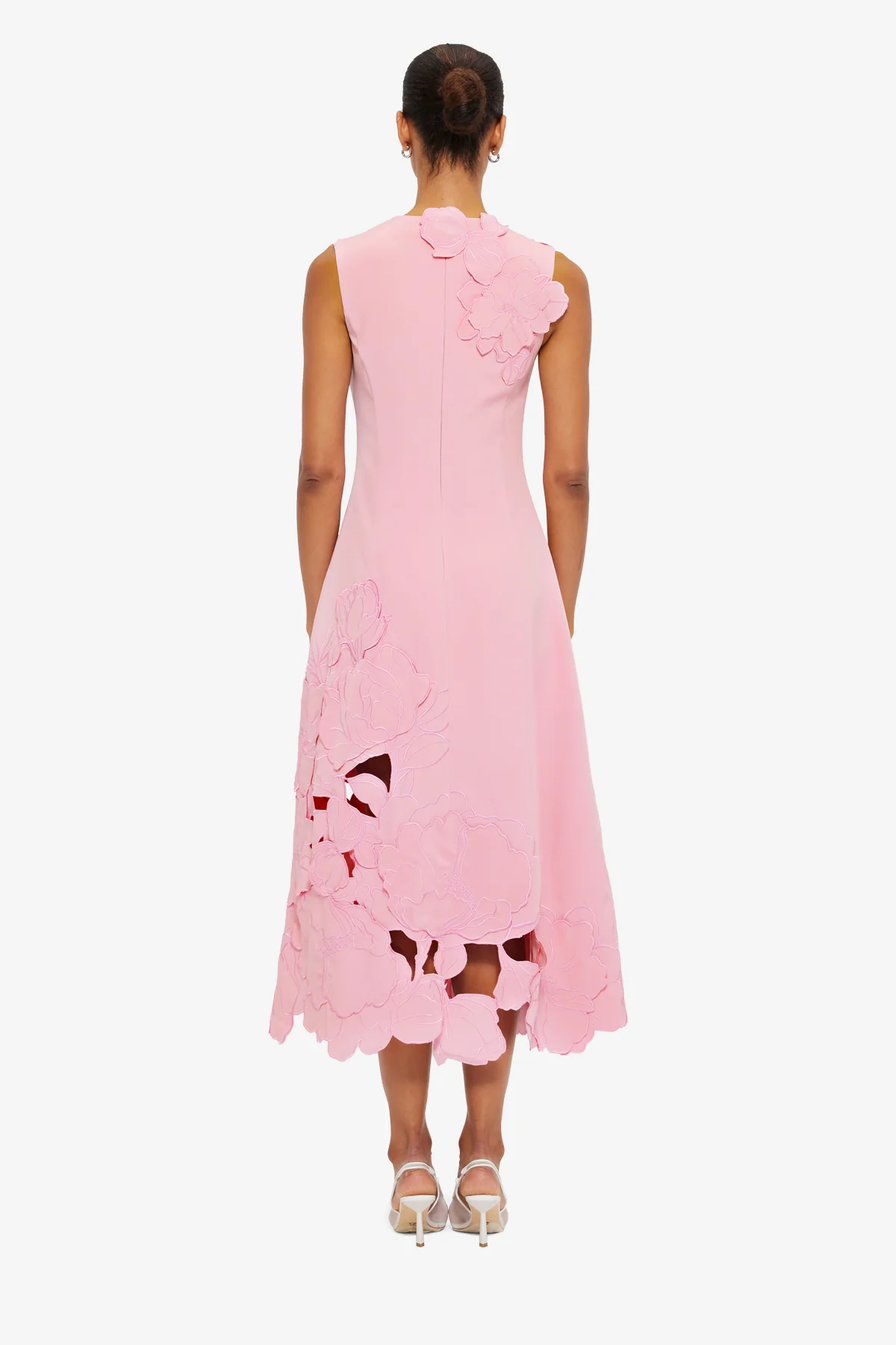 Cleo Appliqué Sleeveless Midi Dress - Flamingo - Image 5