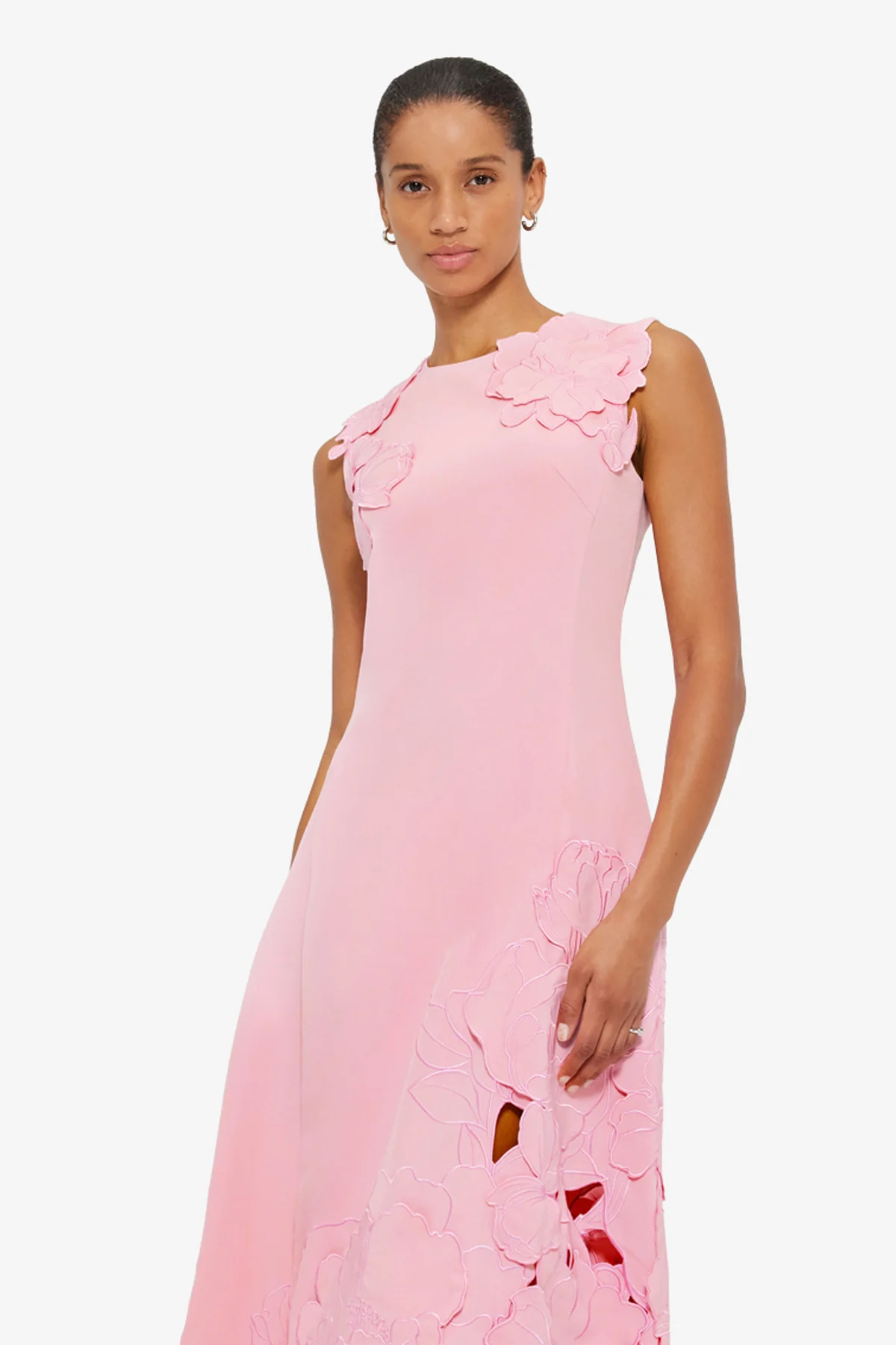 Cleo Appliqué Sleeveless Midi Dress - Flamingo - Image 6