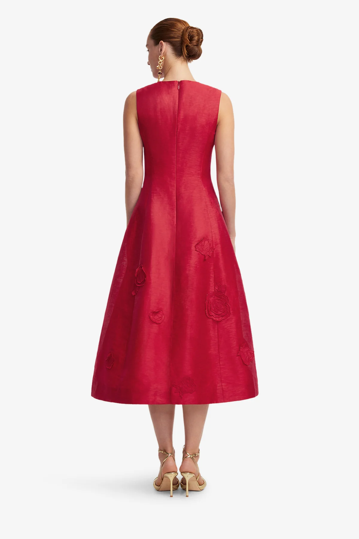 Cleo Appliqué Sleeveless Midi Dress - Scarlet - Image 5