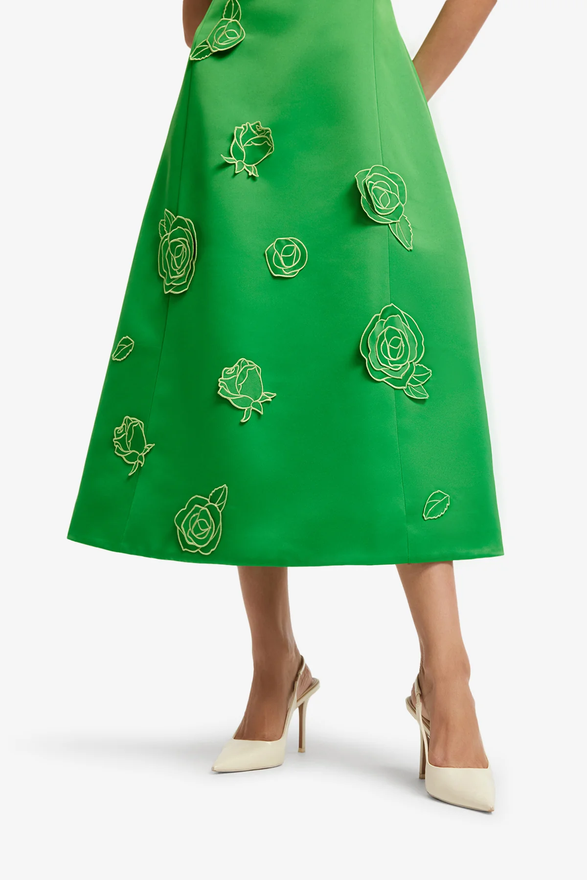 Cleo Appliqué Sleeveless Midi Dress - Verdant - Image 6