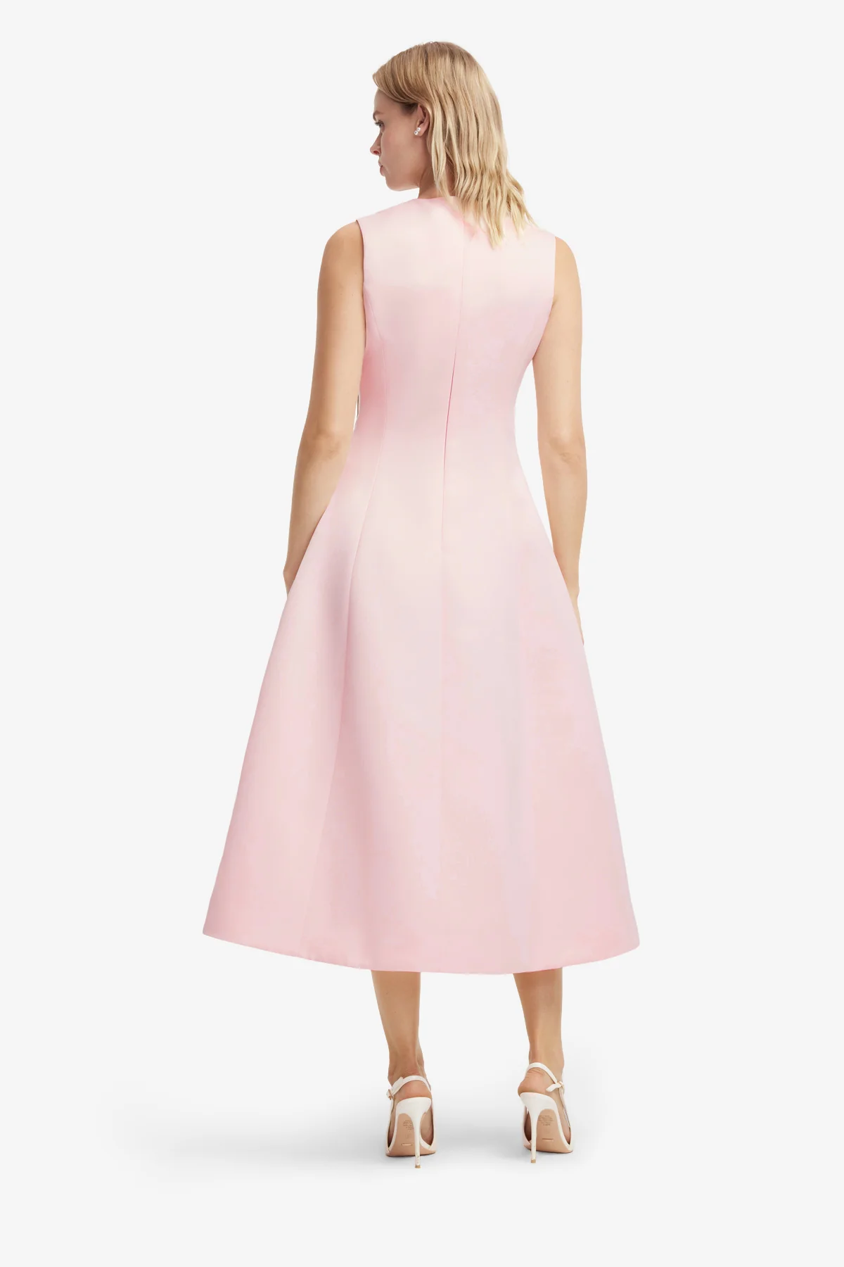 Cleo Appliqué Sleeveless Midi Dress - Vine Print in Pink - Image 5