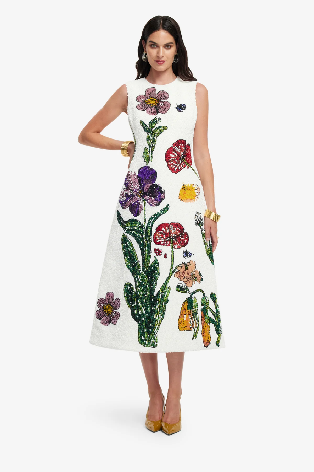 Cleo Beaded Midi Dress - Wildflowers - Image 3