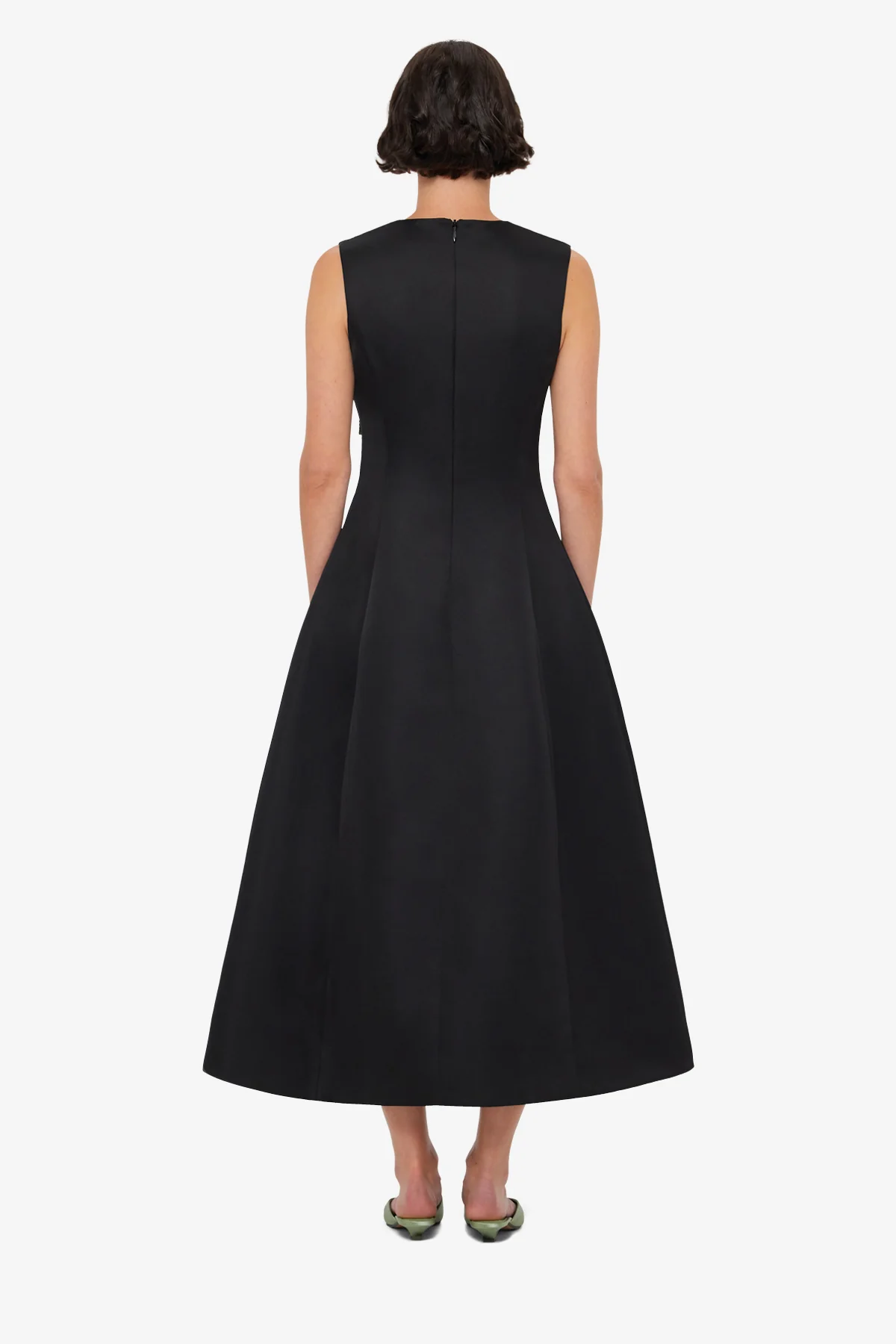 Cleo Embellished Sleeveless Midi Dress - White Rose Print - Image 5