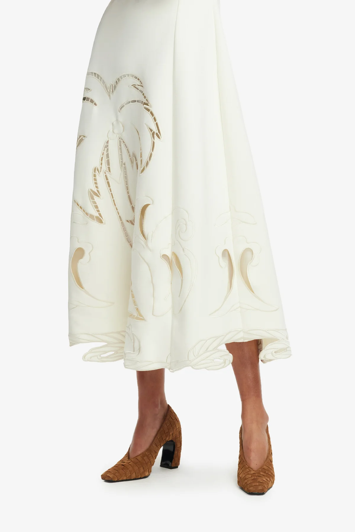 Cleo Palm Sleeveless Midi Dress - Vanilla - Image 6