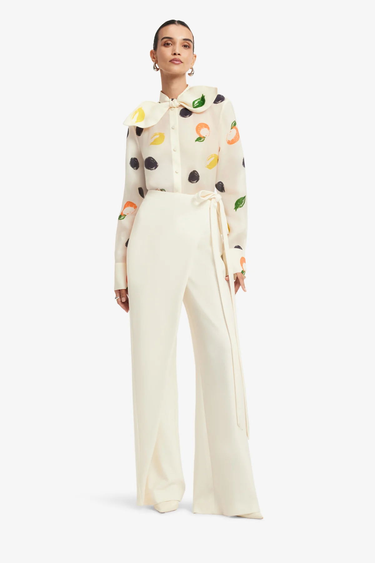 Cora Bow Blouse - Citrus Spots - Image 3