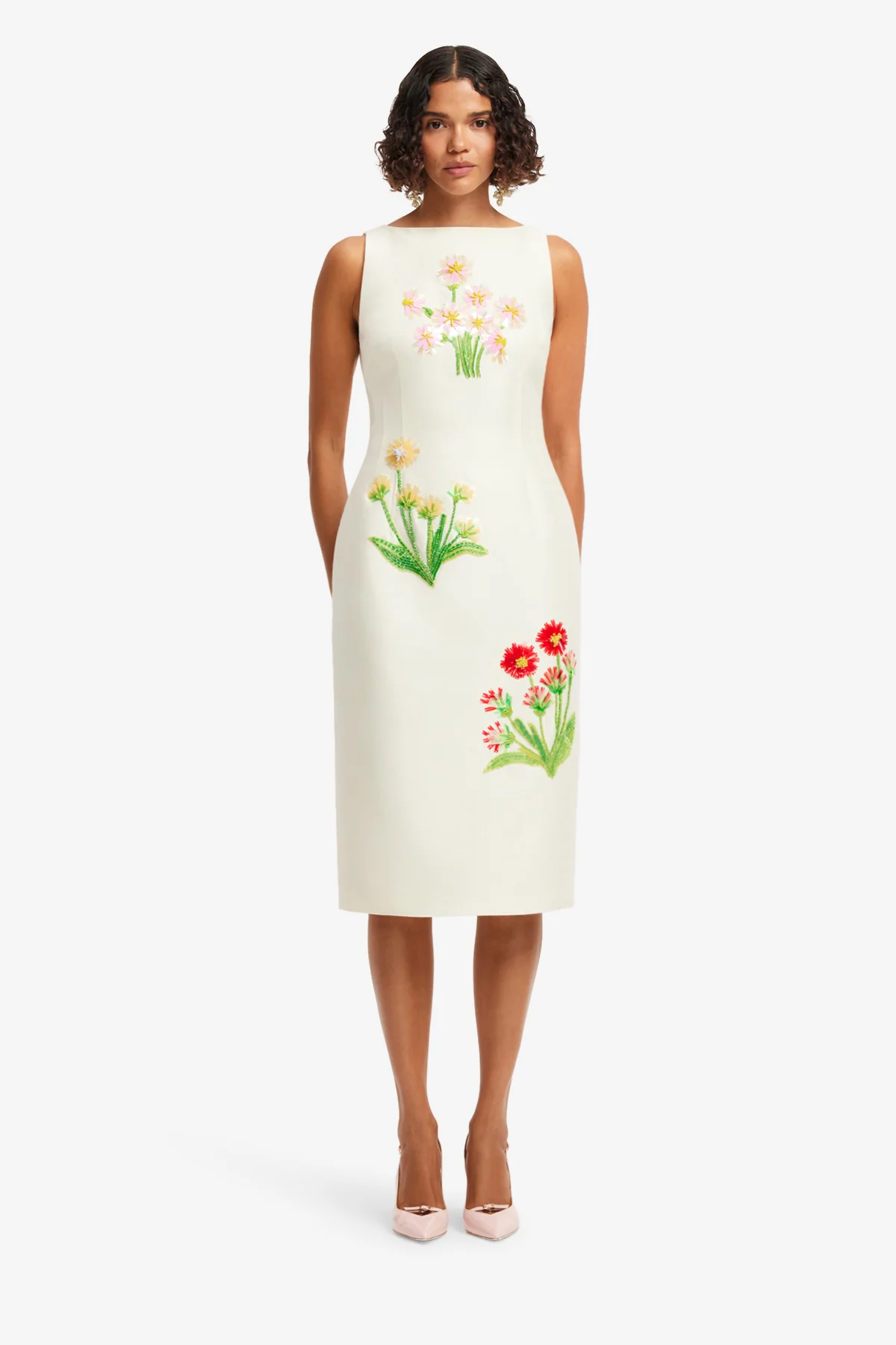 Eleanor Embellished Wool Midi Dress - Wildflower - Image 2