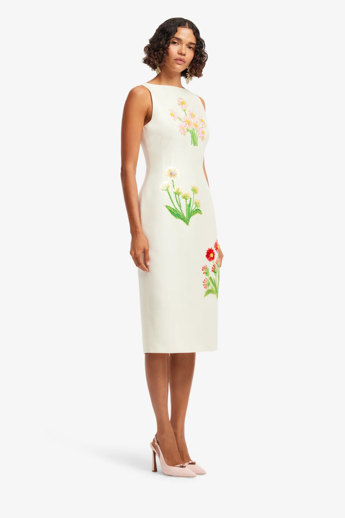 Eleanor Embellished Wool Midi Dress - Wildflower - Image 4