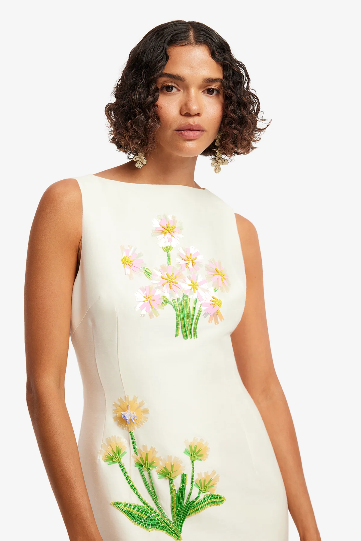 Eleanor Embellished Wool Midi Dress - Wildflower - Image 6