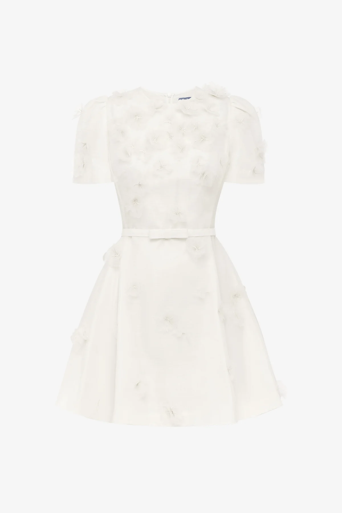 Elyse Petal Short Sleeve Mini Dress - Snow