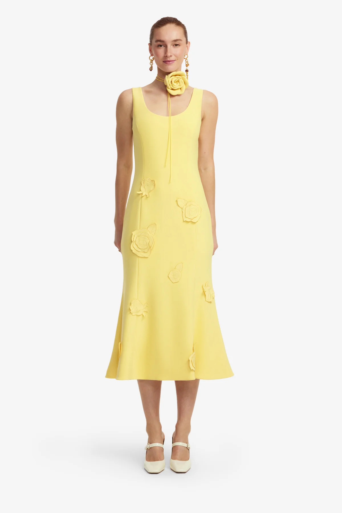 Emily Appliqué Midi Dress - Limoncello - Image 2