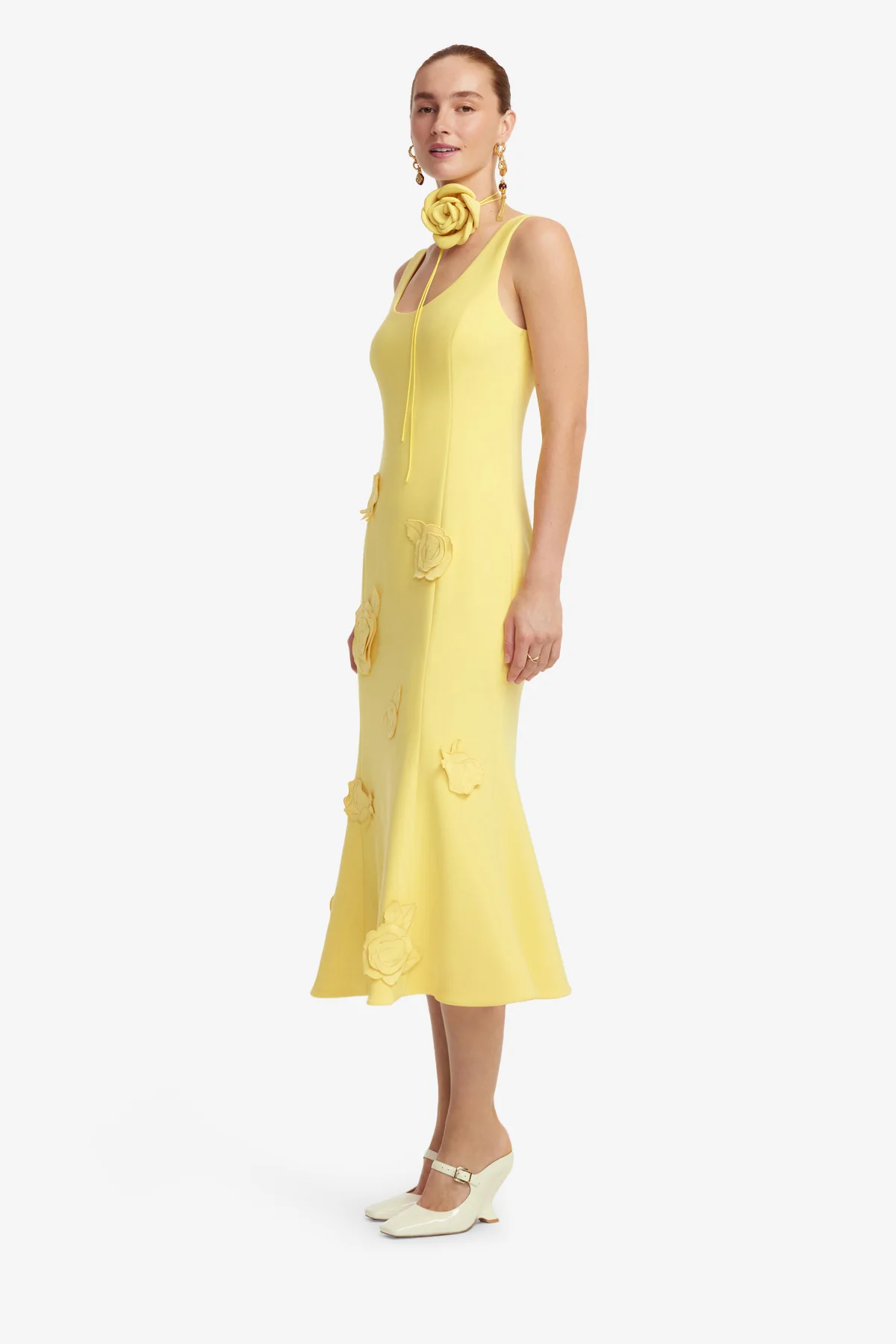 Emily Appliqué Midi Dress - Limoncello - Image 4