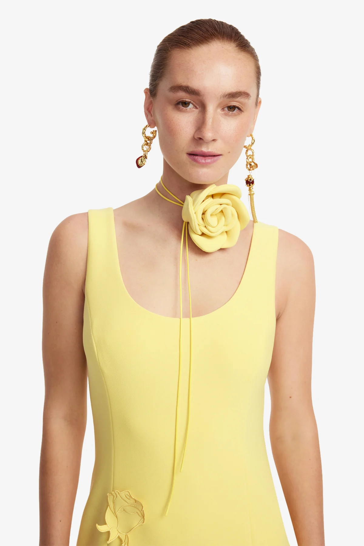 Emily Appliqué Midi Dress - Limoncello - Image 6