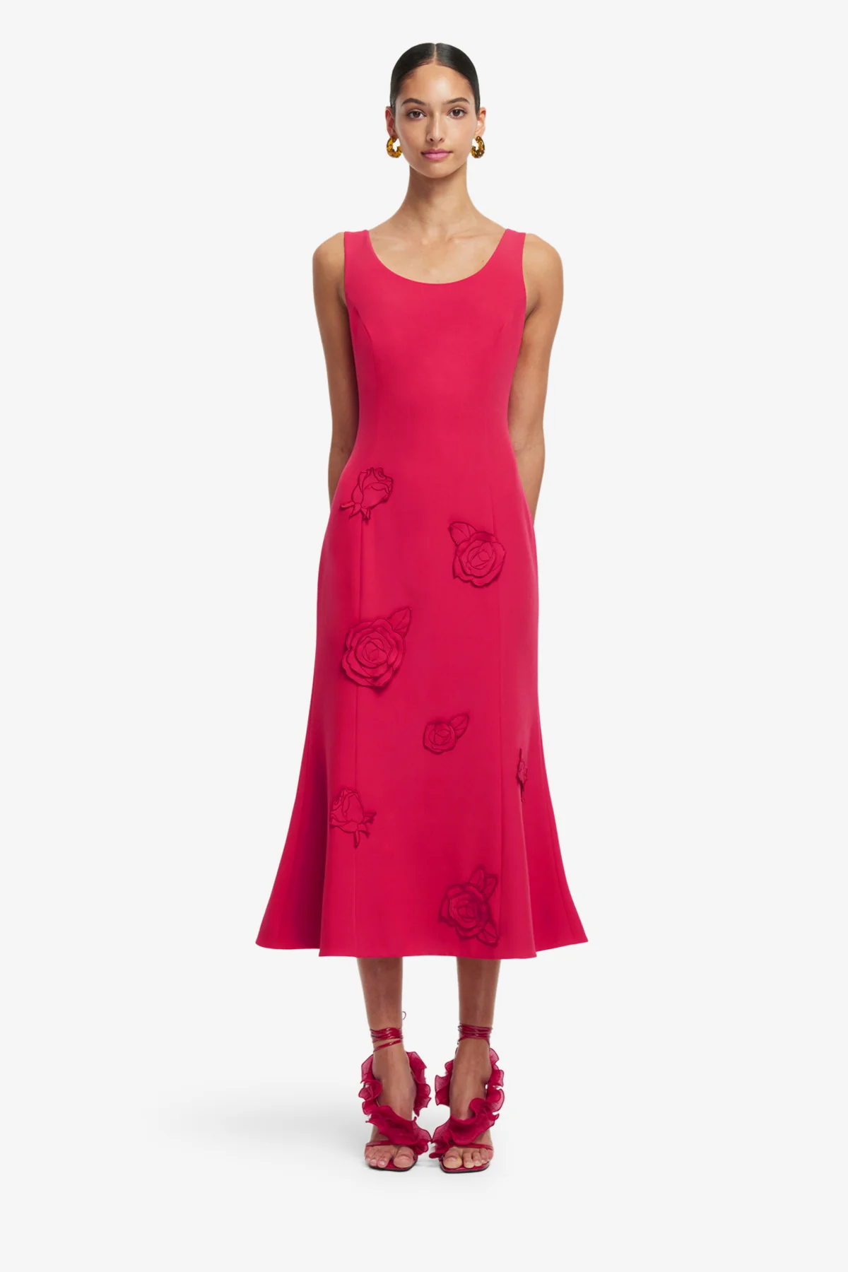 Emily Appliqué Midi Dress - Scarlet - Image 2