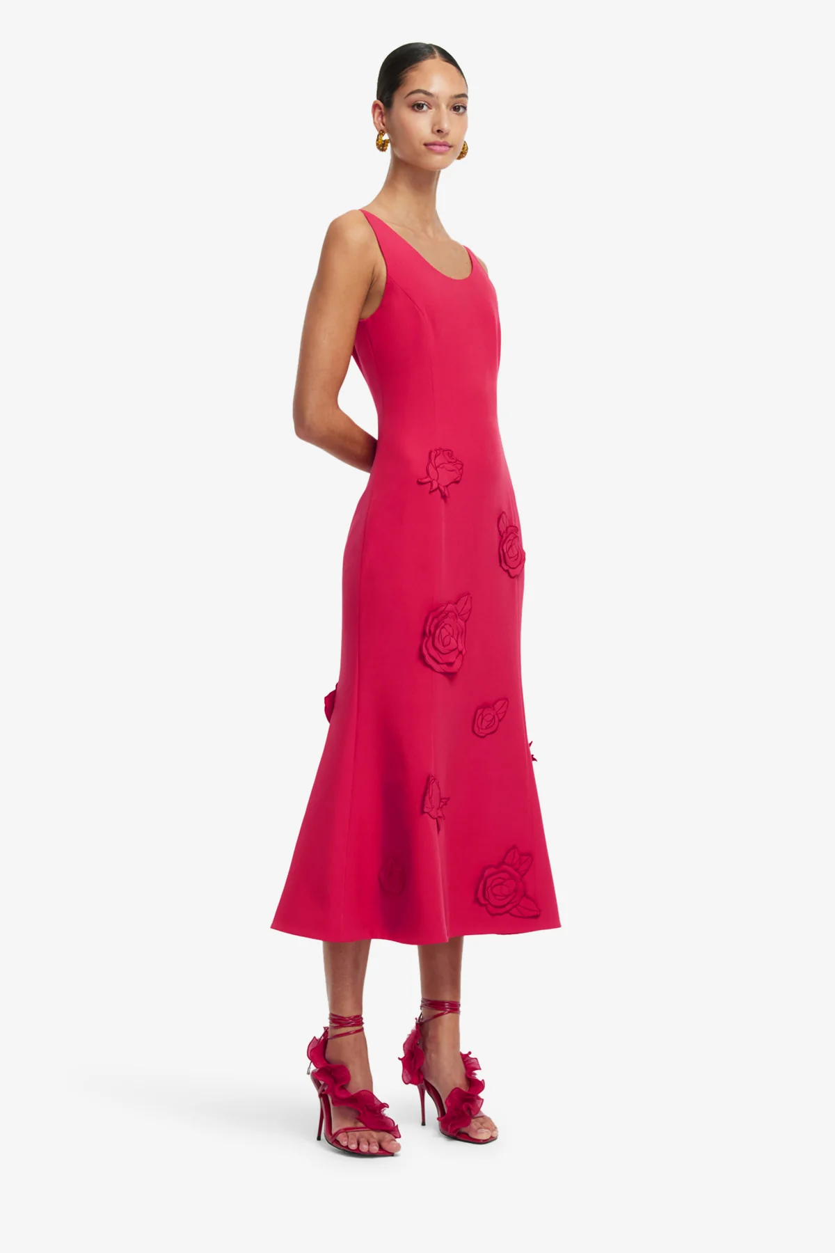 Emily Appliqué Midi Dress - Scarlet - Image 4