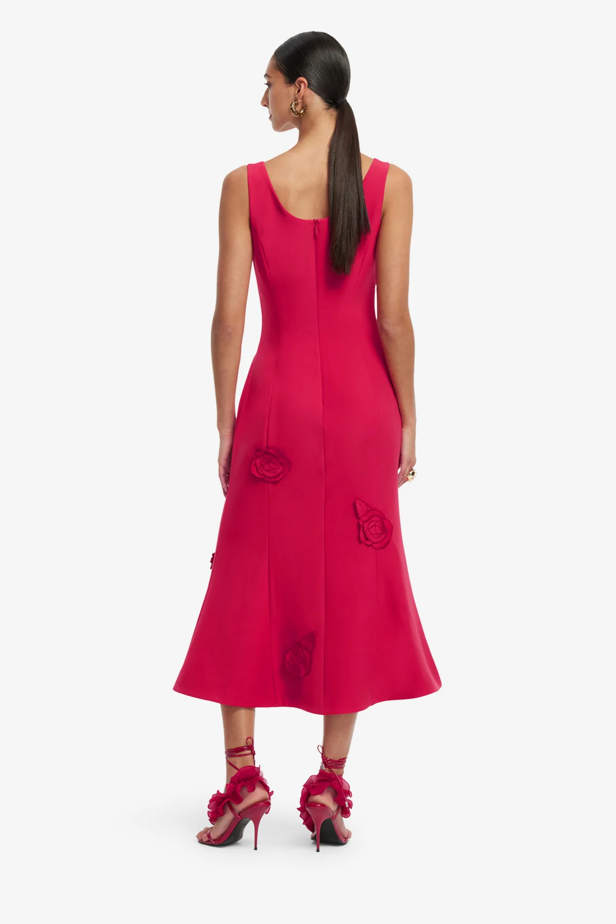 Emily Appliqué Midi Dress - Scarlet - Image 5