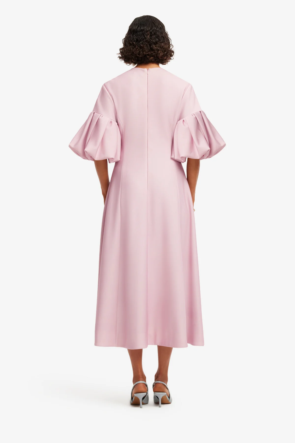 Everly Midi Dress - Bouquet Print in Pastel Pink - Image 5