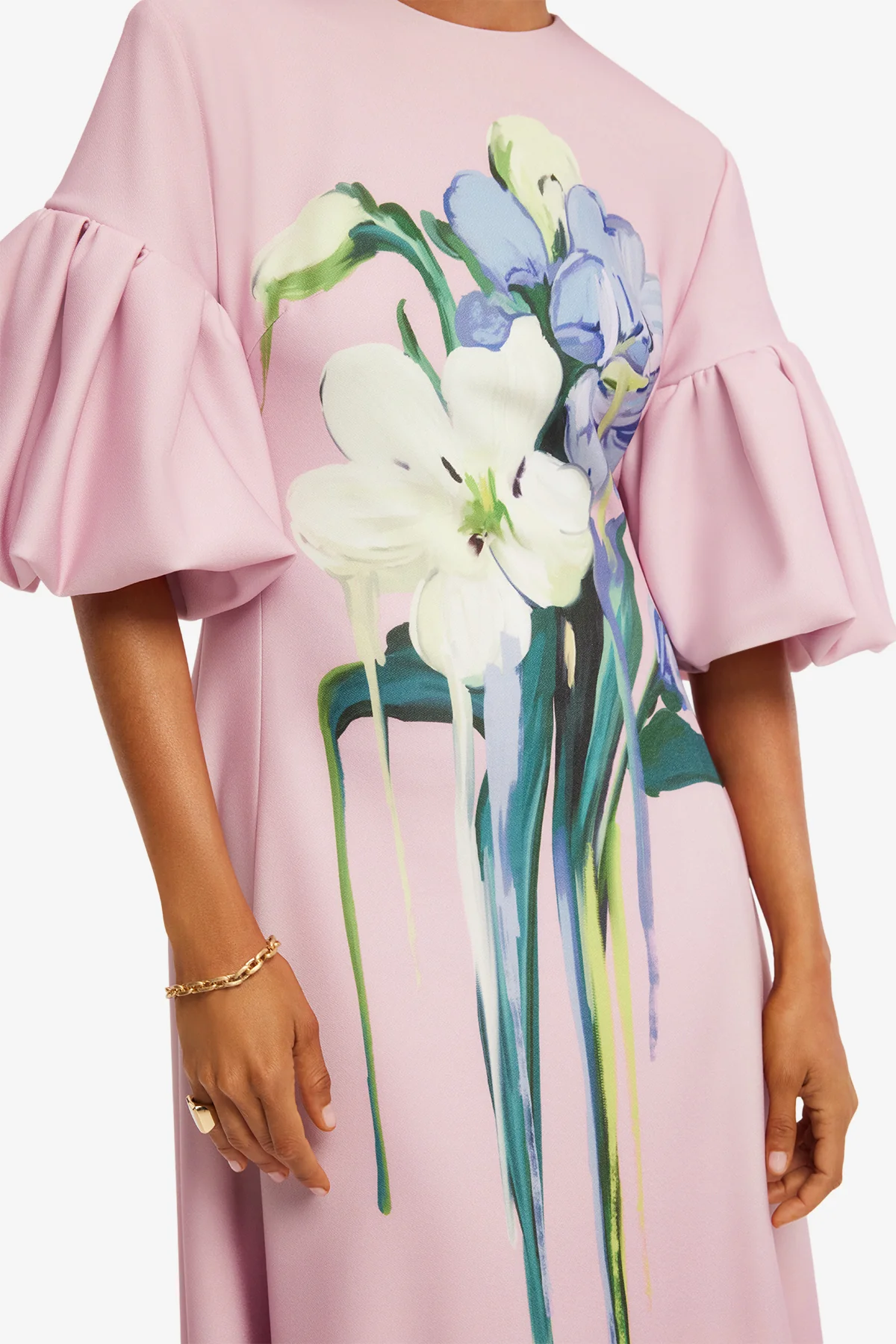 Everly Midi Dress - Bouquet Print in Pastel Pink - Image 6