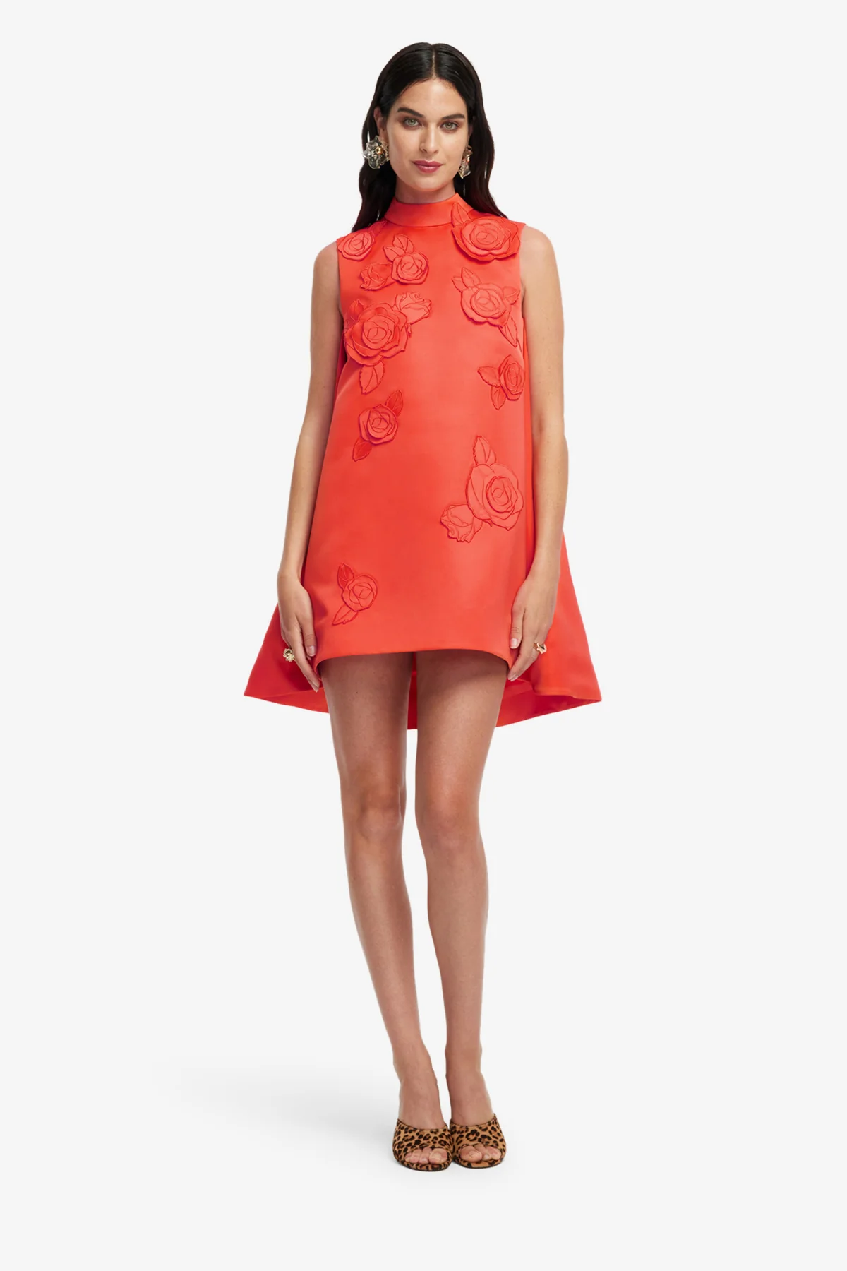 Fallon Appliqué Floral Mini Dress - Saffron - Image 3