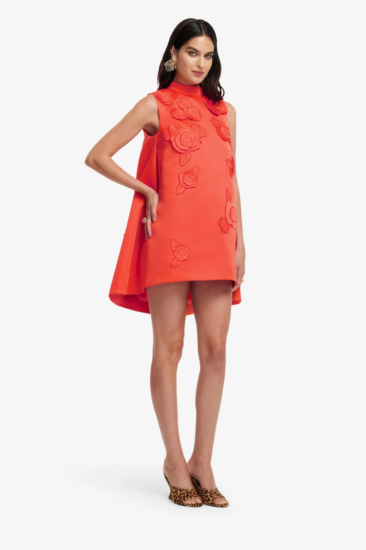 Fallon Appliqué Floral Mini Dress - Saffron - Image 4