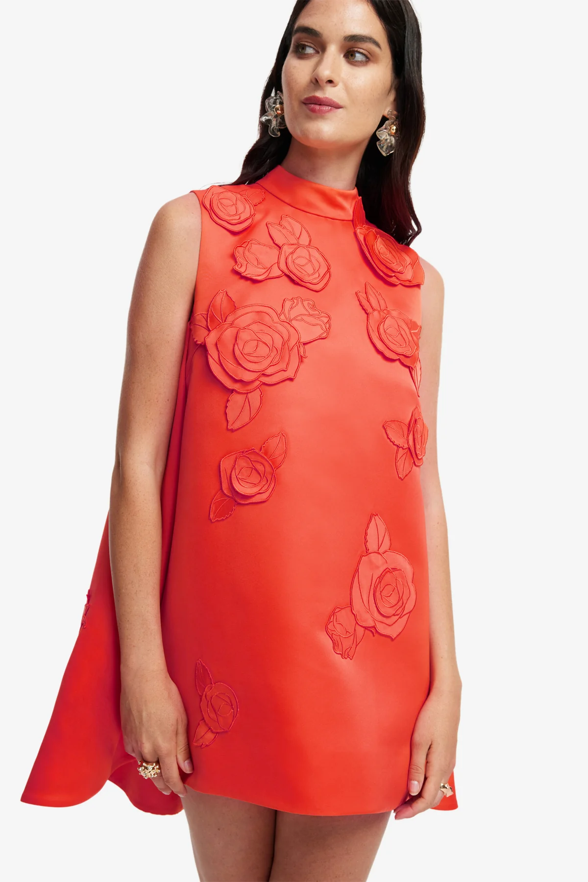 Fallon Appliqué Floral Mini Dress - Saffron - Image 6