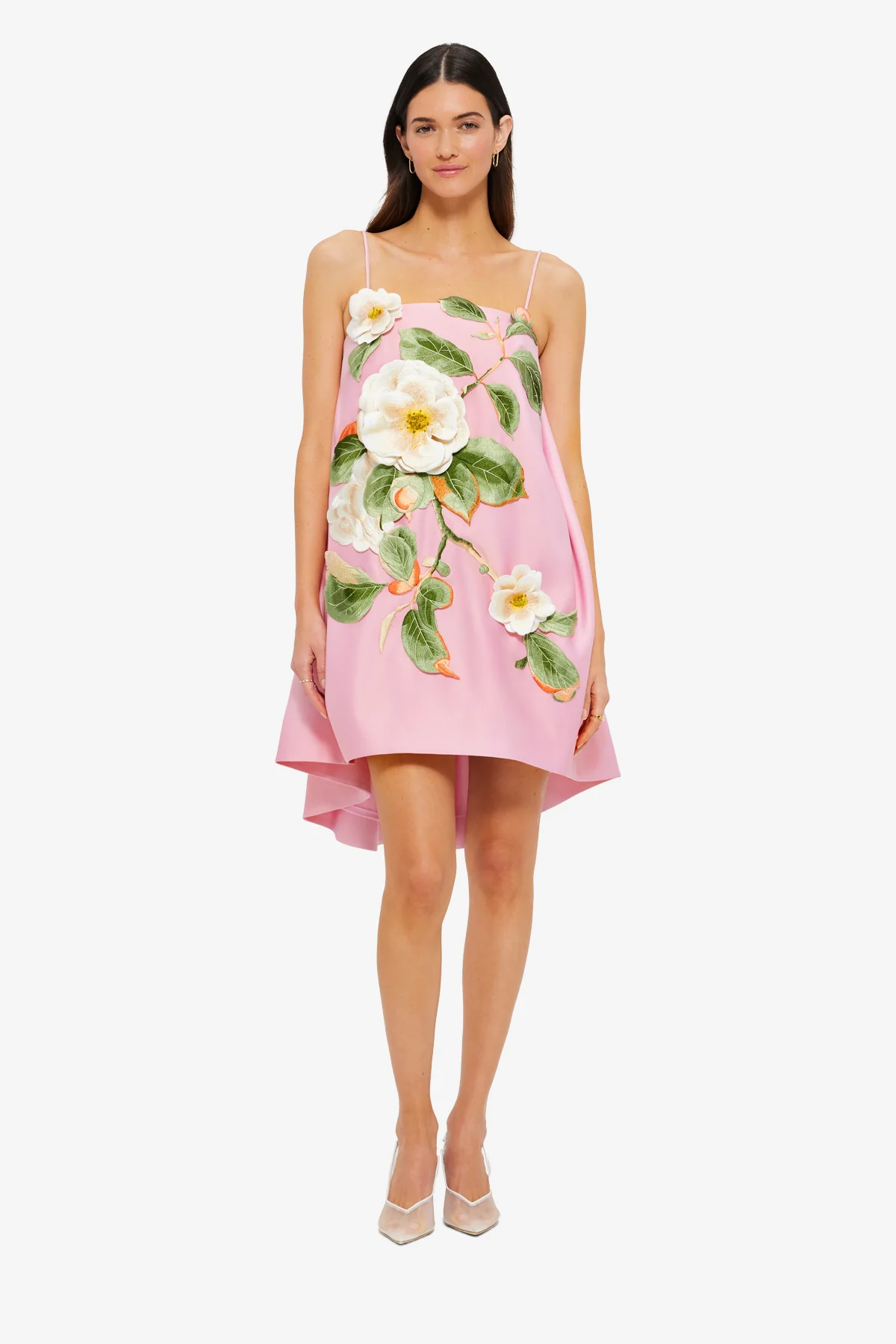 Felicia Appliqué Floral Mini Dress - Camelia Print - Image 3