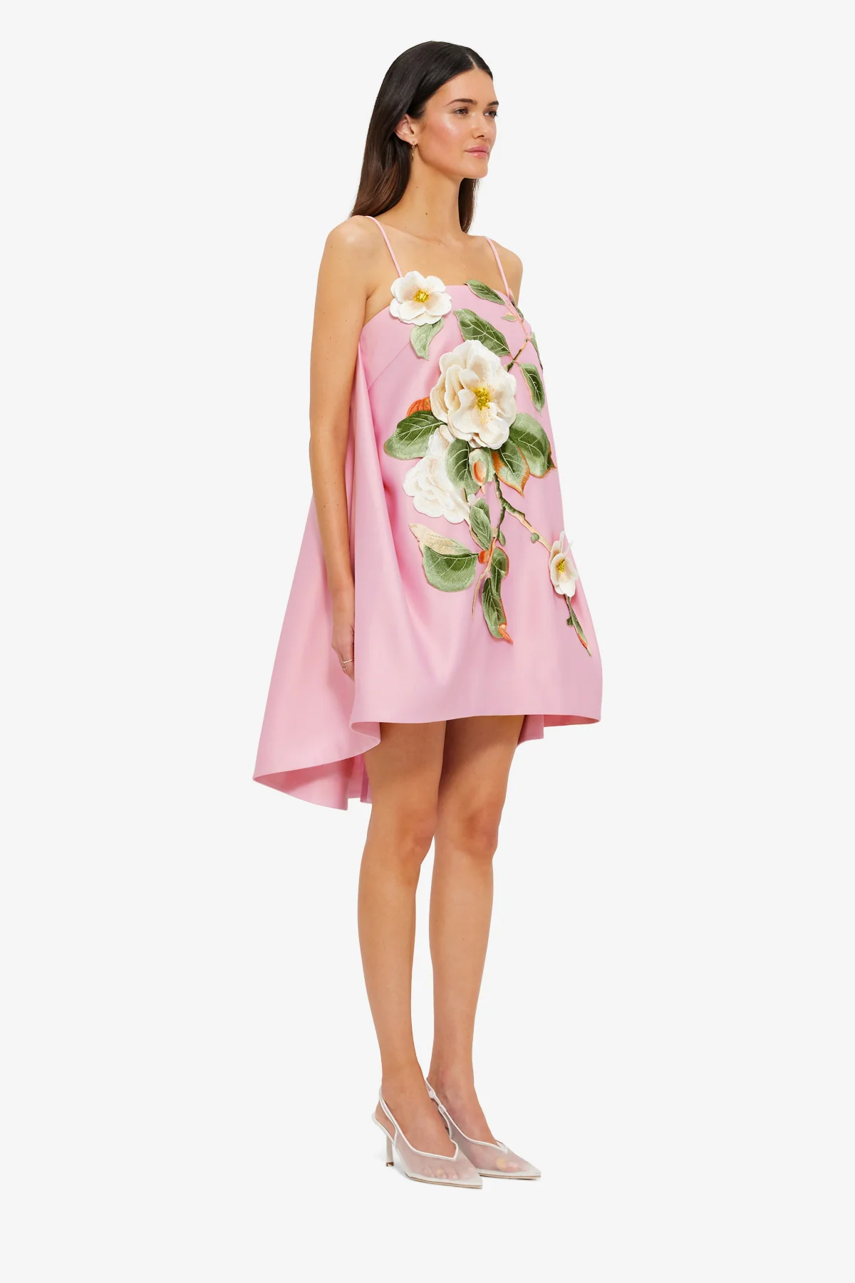 Felicia Appliqué Floral Mini Dress - Camelia Print - Image 4