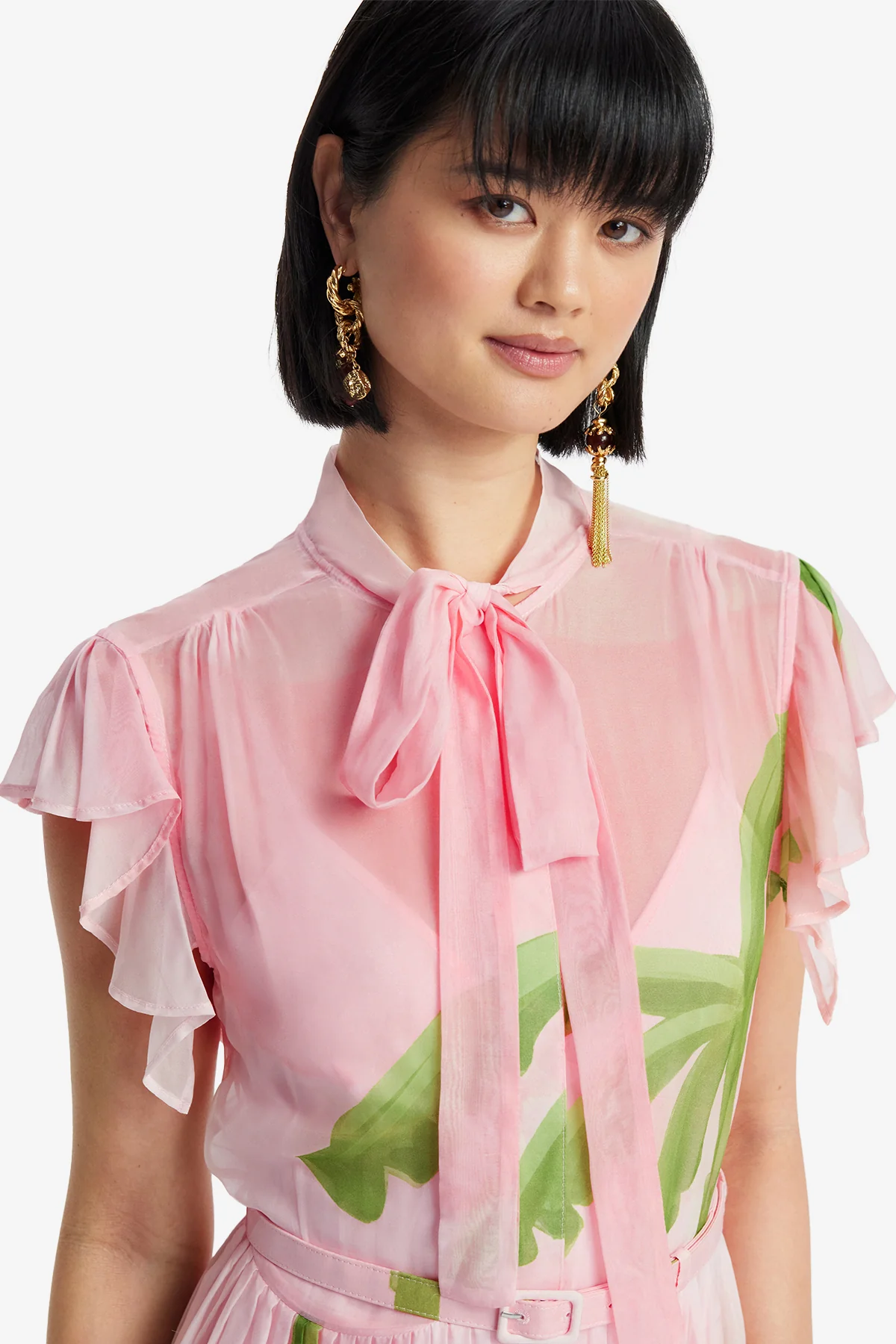 Grace Flutter Sleeve Midi Dress - Riviera Print - Image 5