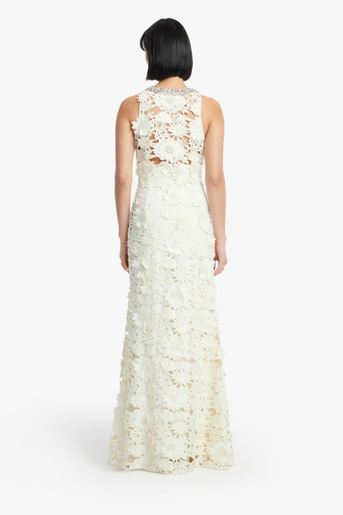 Helena Embellished Lace Maxi Dress - Snow - Image 5