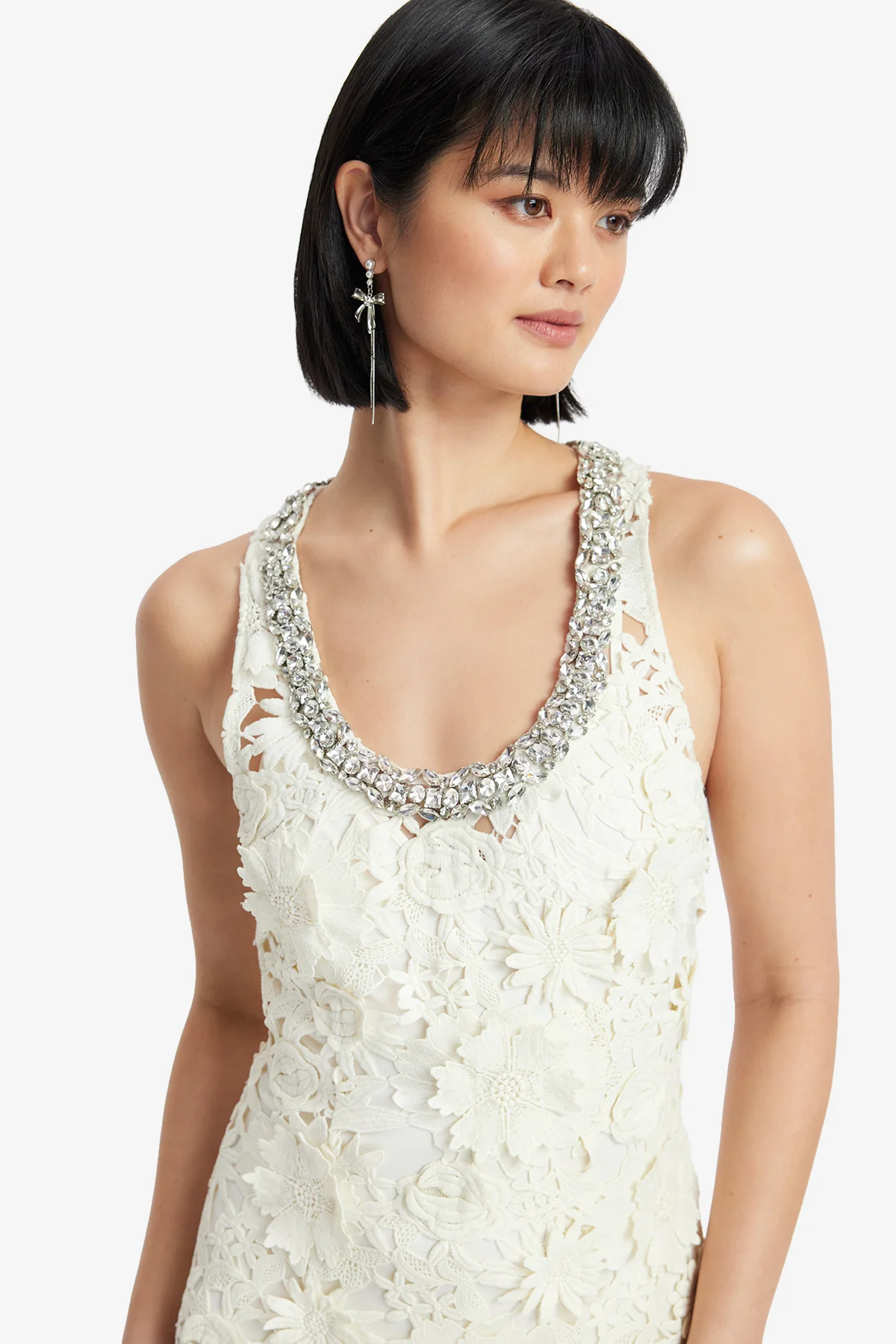 Helena Embellished Lace Maxi Dress - Snow - Image 6