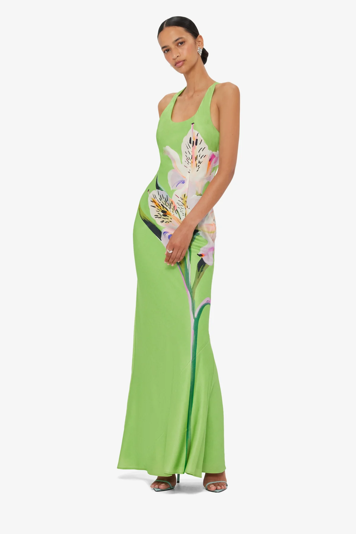 Helena Maxi Dress - Lily Print in Parakeet - Image 3