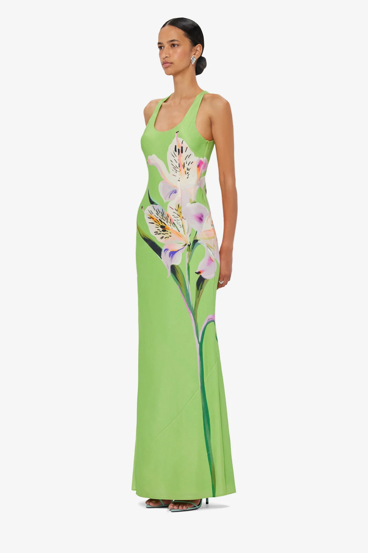 Helena Maxi Dress - Lily Print in Parakeet - Image 4