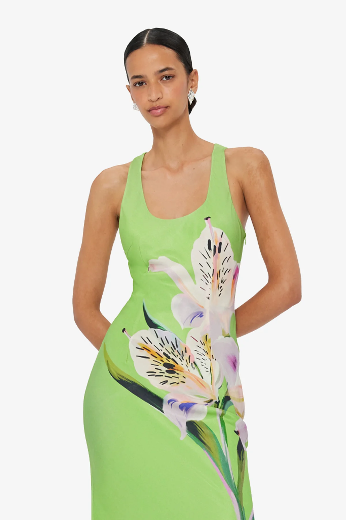 Helena Maxi Dress - Lily Print in Parakeet - Image 6