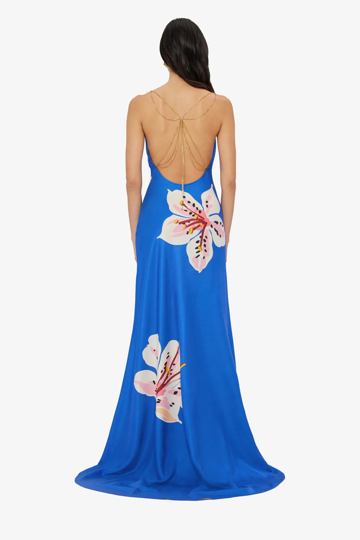 Imogen Gown - Lily Print in Cobalt - Image 5