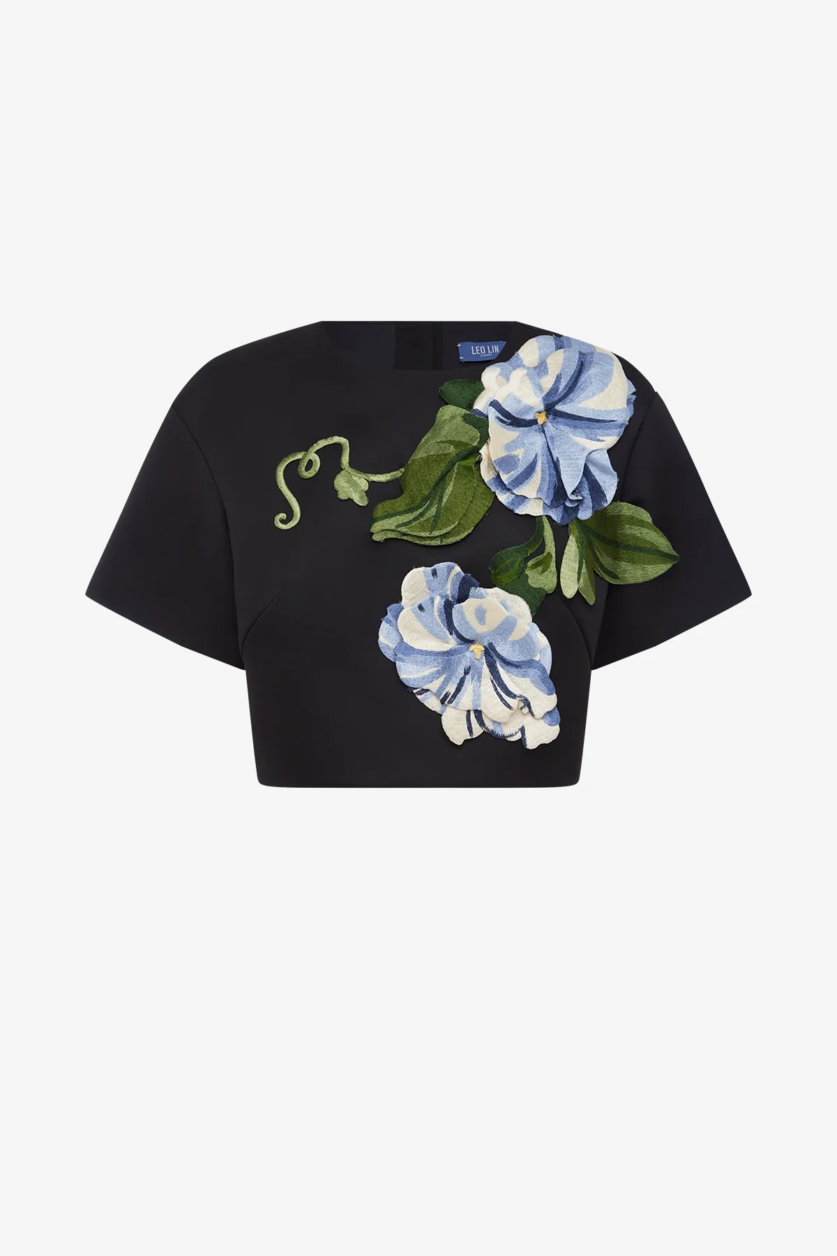 Indie Sleeve Top - Vine Print in Ebony