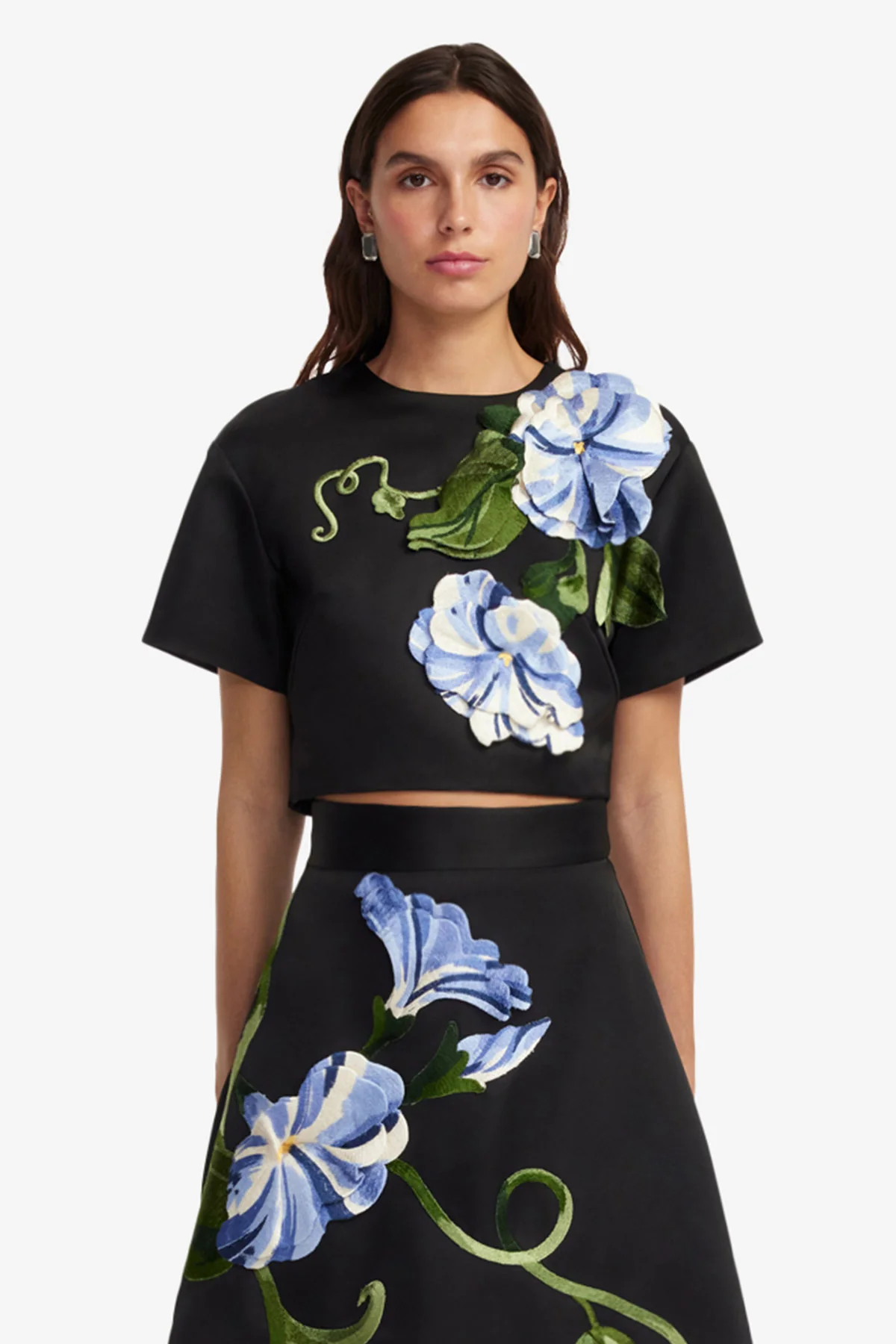 Indie Sleeve Top - Vine Print in Ebony - Image 2