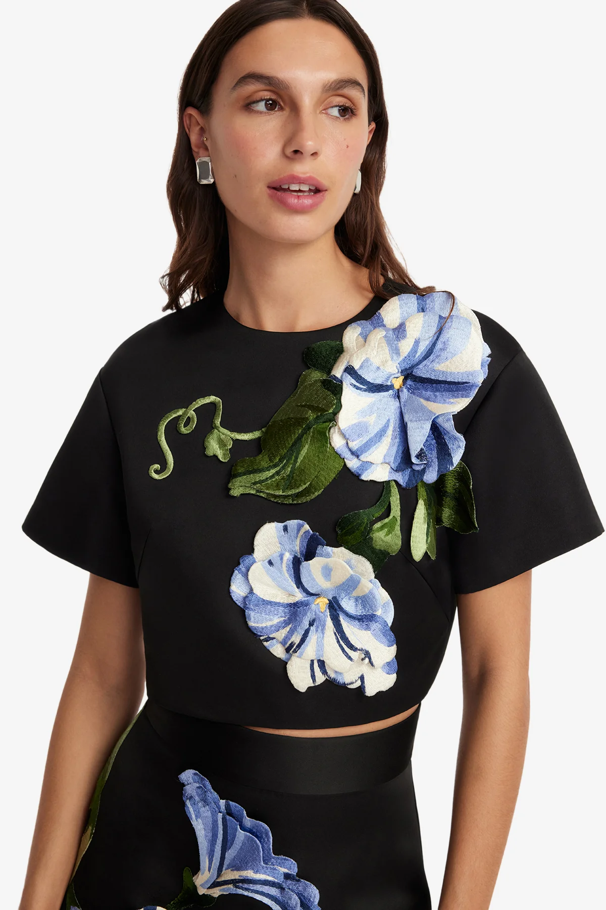 Indie Sleeve Top - Vine Print in Ebony - Image 6