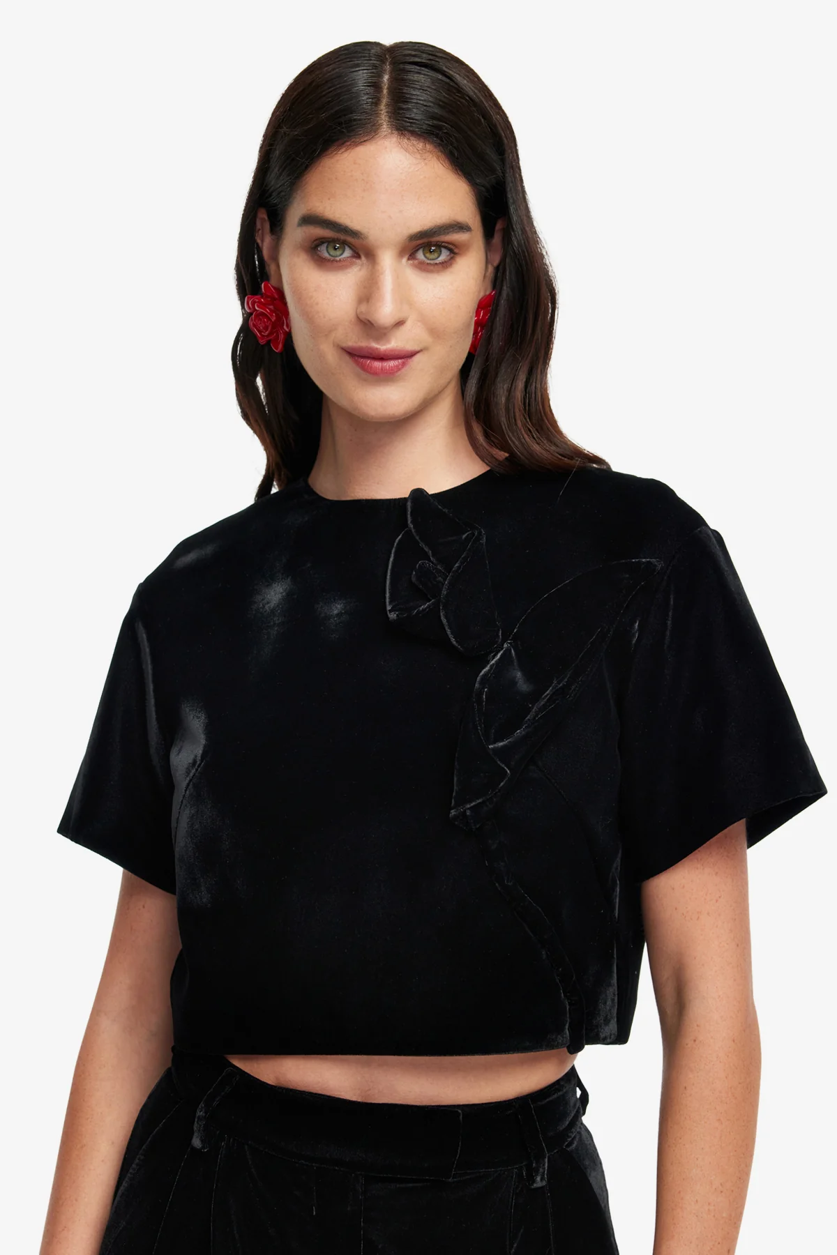 Indie Velvet Sleeve Top - Ebony - Image 6
