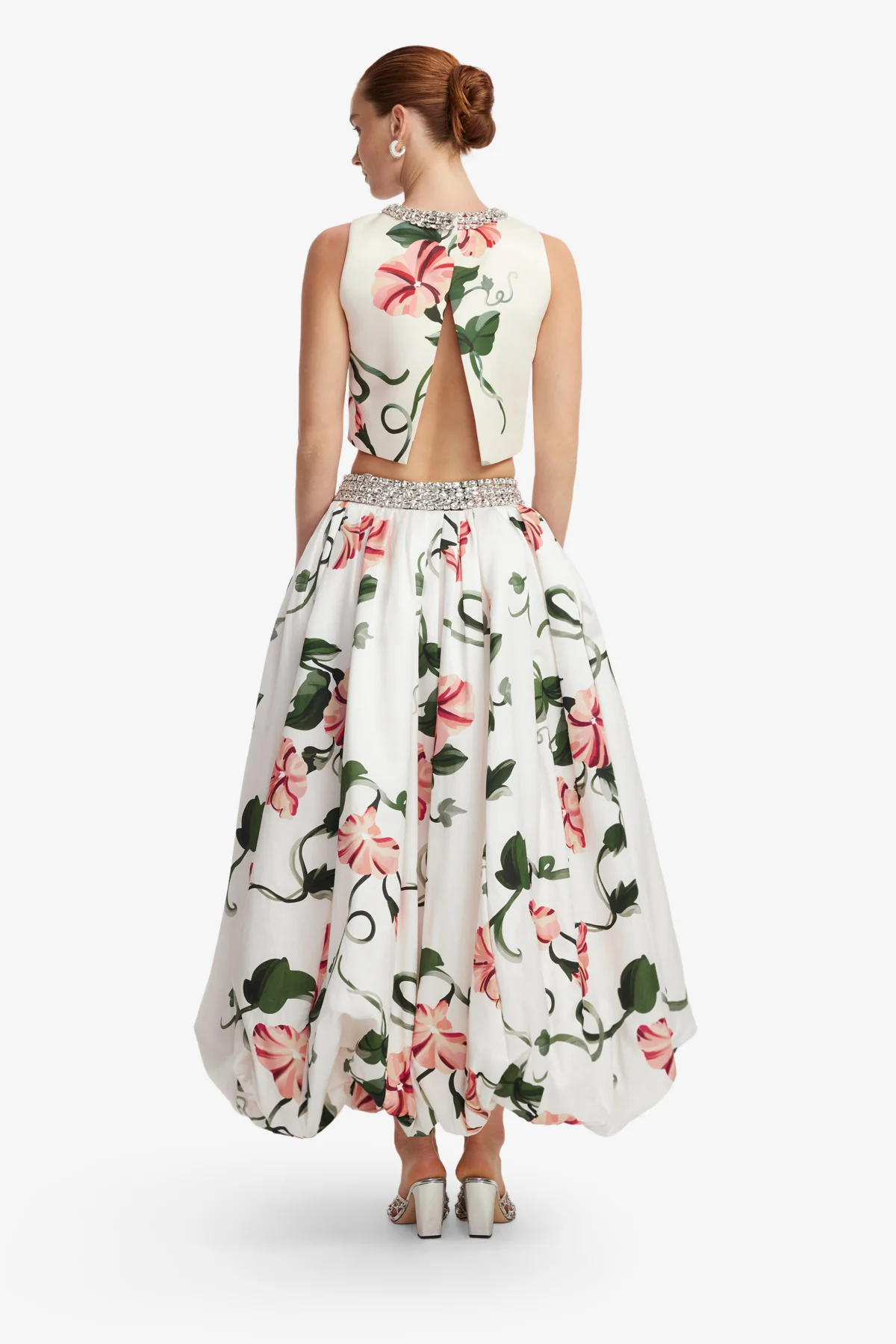 Iris Embellished Top - Vine Print in Snow - Image 5