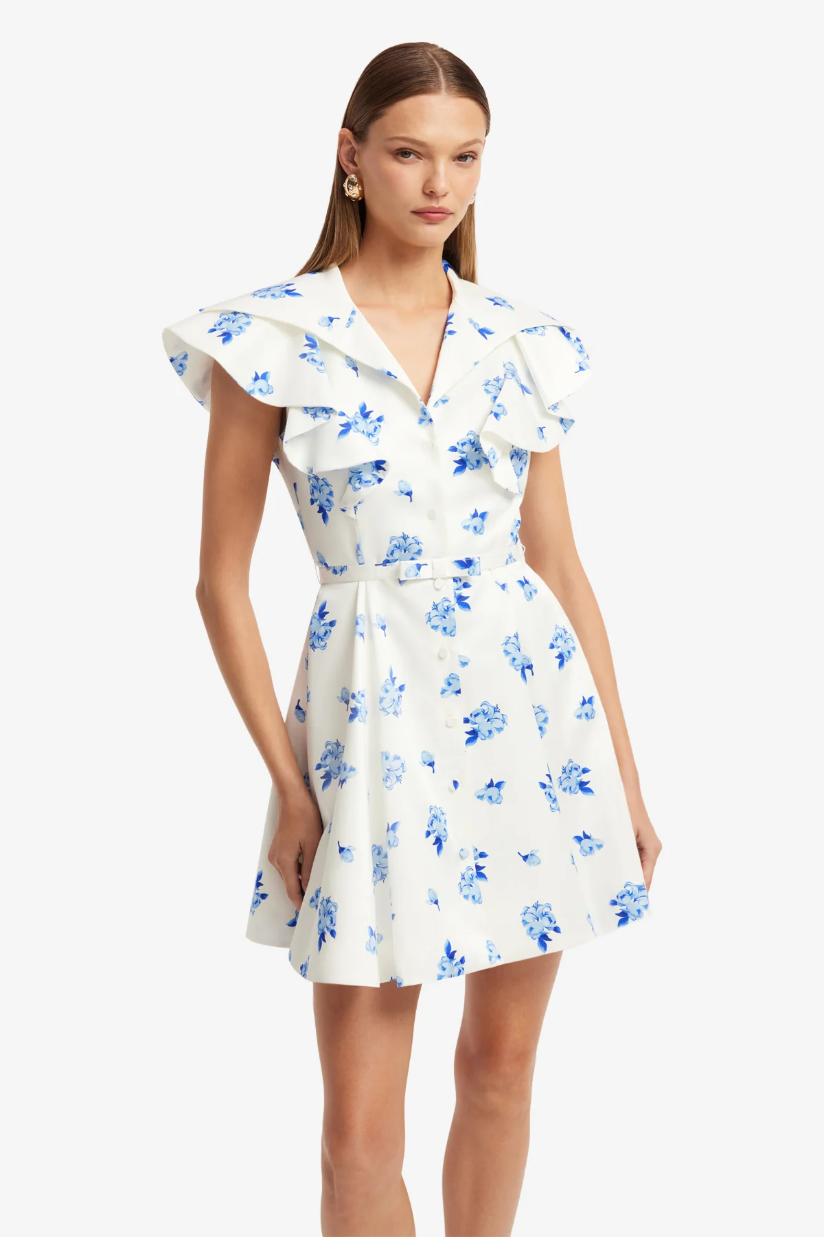 Isla Mini Dress - Ditsy Floral Print in Snow - Image 6