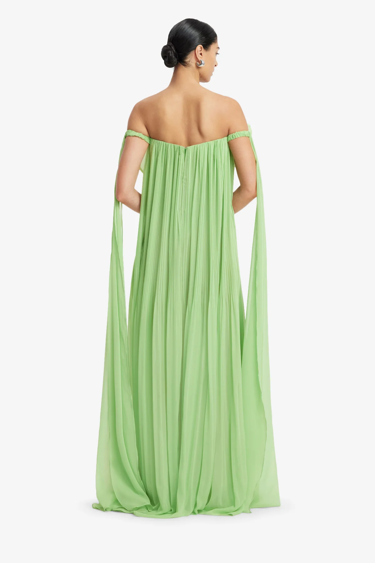 Jaclyn Draped Floor Length Dress - Juniper Green - Image 5