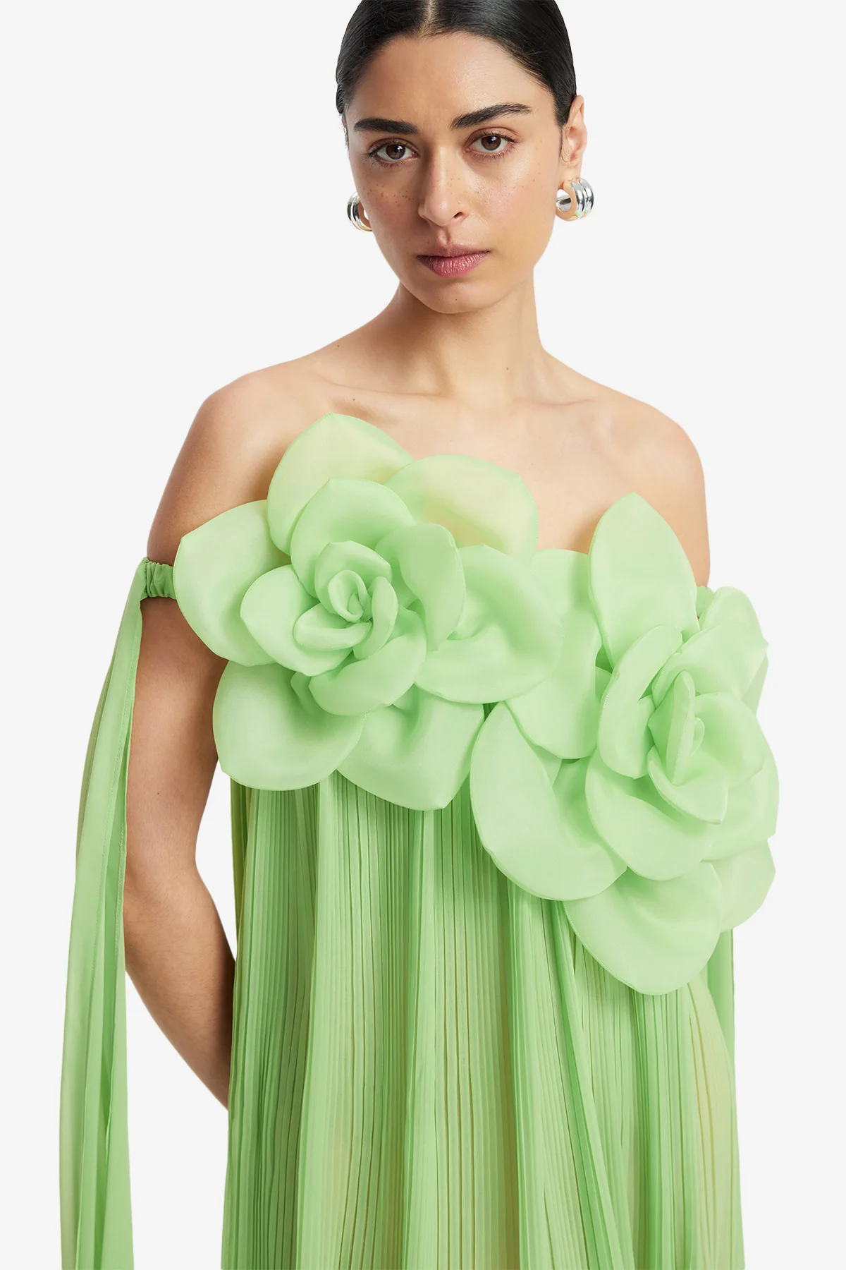 Jaclyn Draped Floor Length Dress - Juniper Green - Image 6