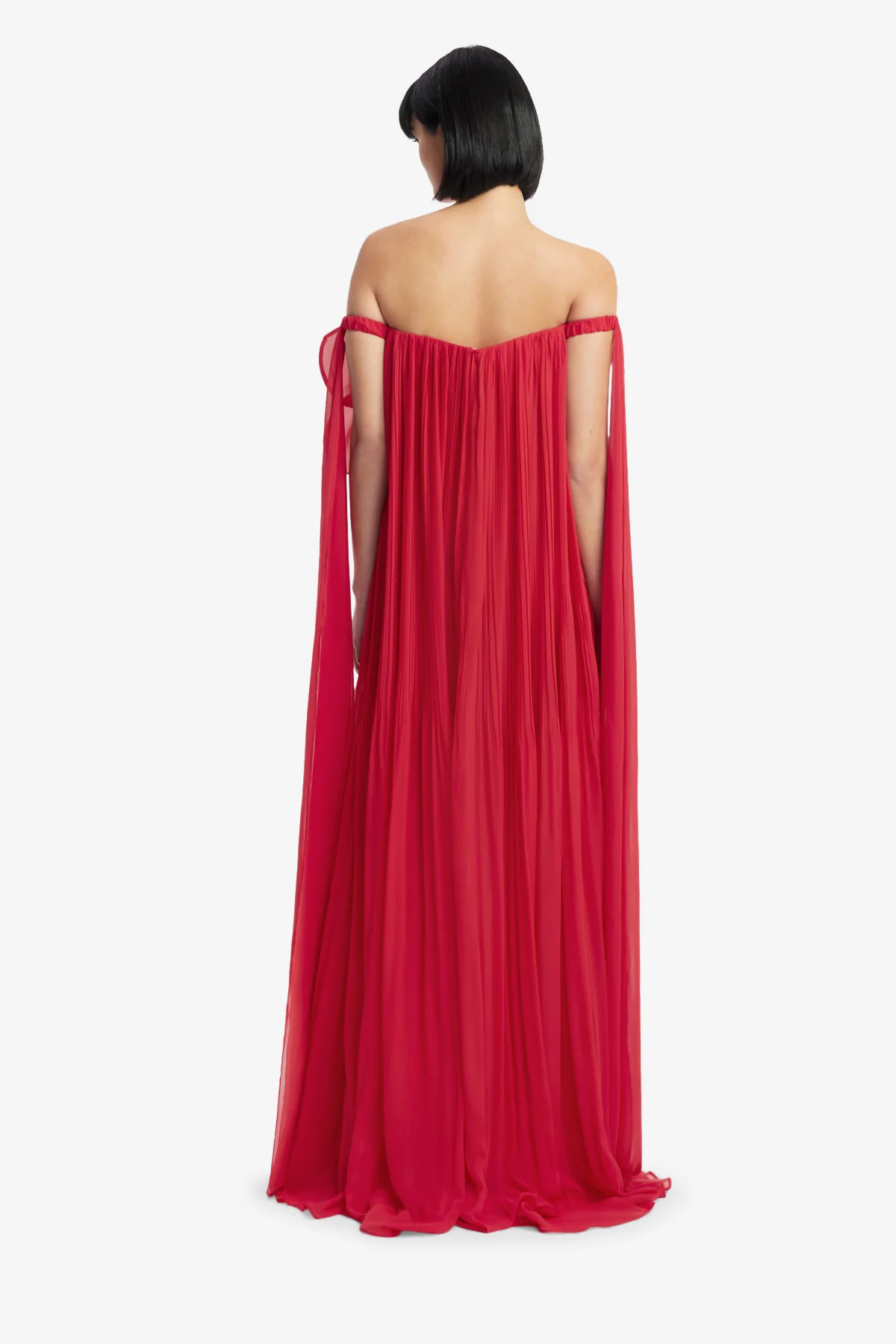 Jaclyn Draped Floor Length Dress - Scarlet - Image 5