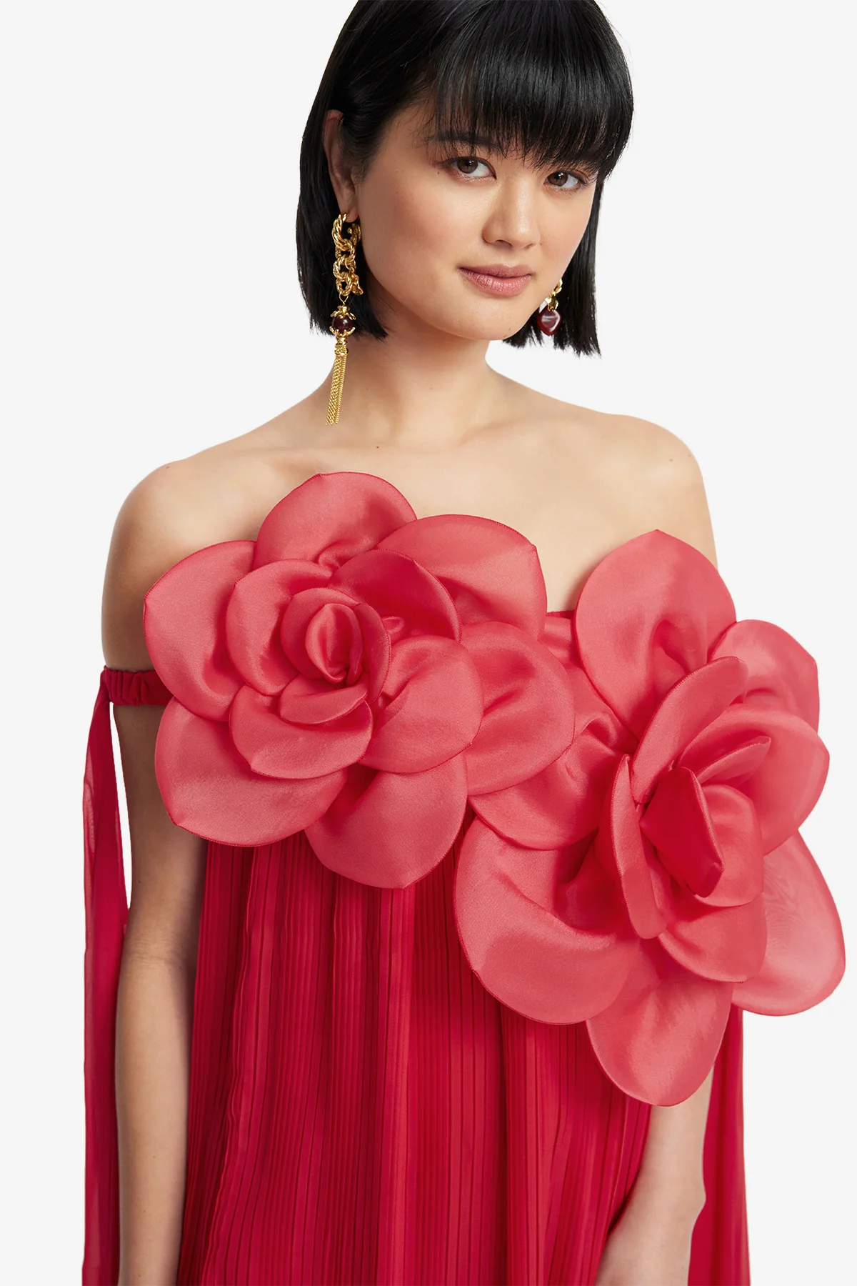 Jaclyn Draped Floor Length Dress - Scarlet - Image 6