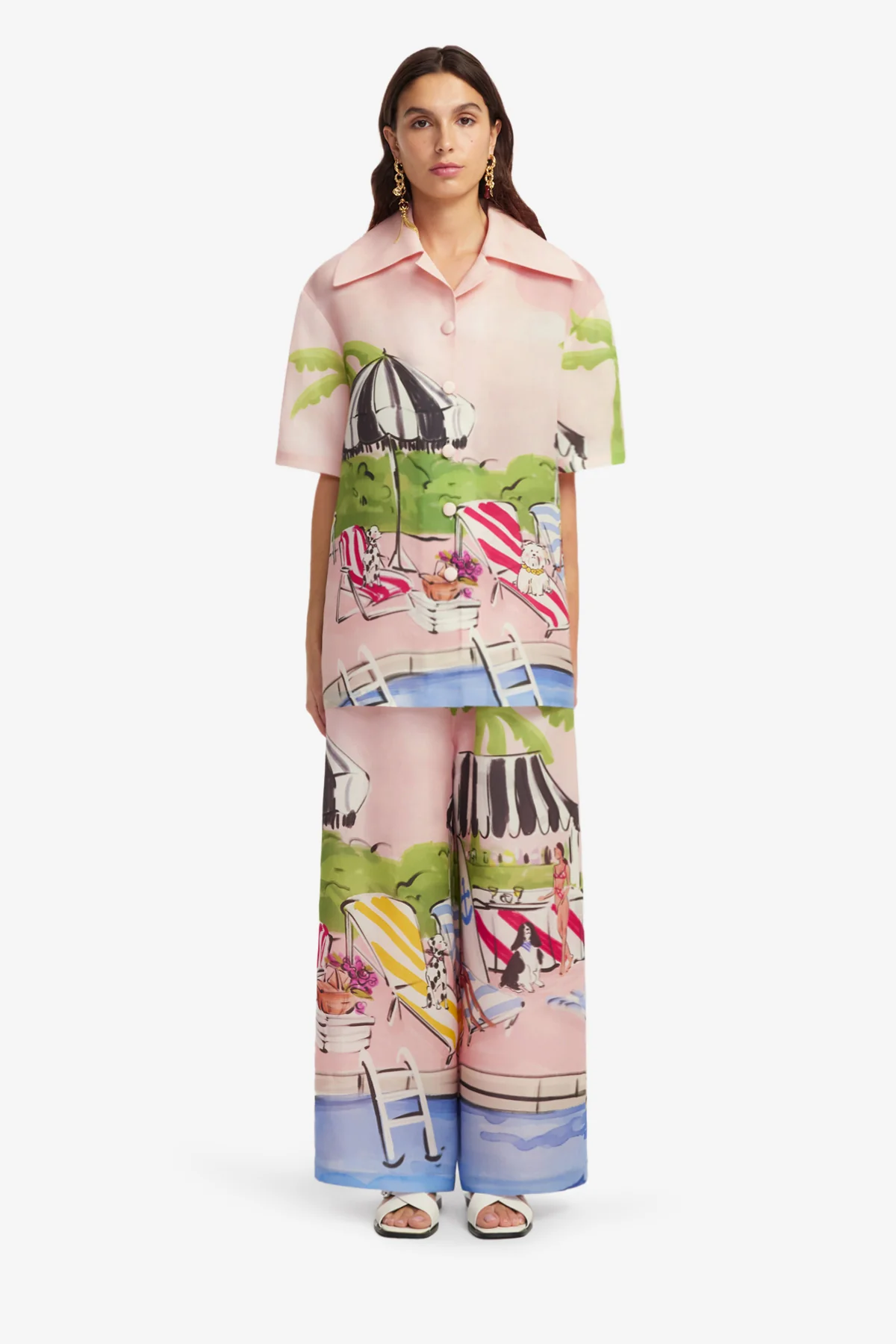 Jamie Wide Leg Pants - Riviera Print - Image 2