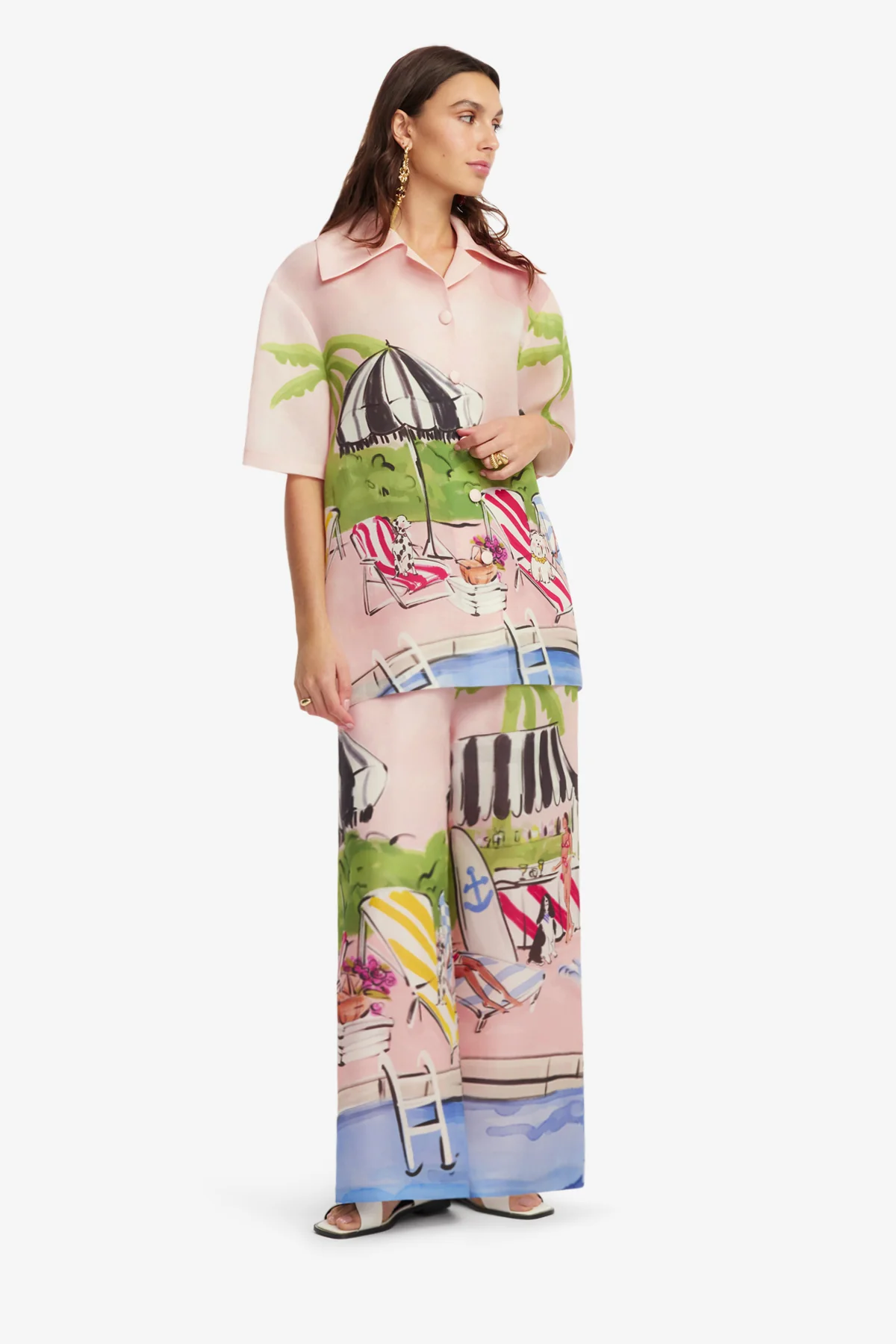 Jamie Wide Leg Pants - Riviera Print - Image 4
