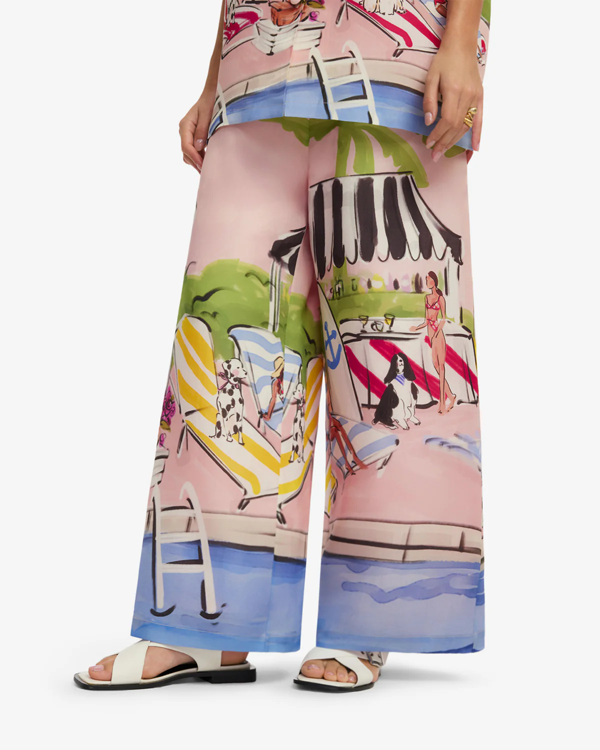 Jamie Wide Leg Pants - Riviera Print - Image 6
