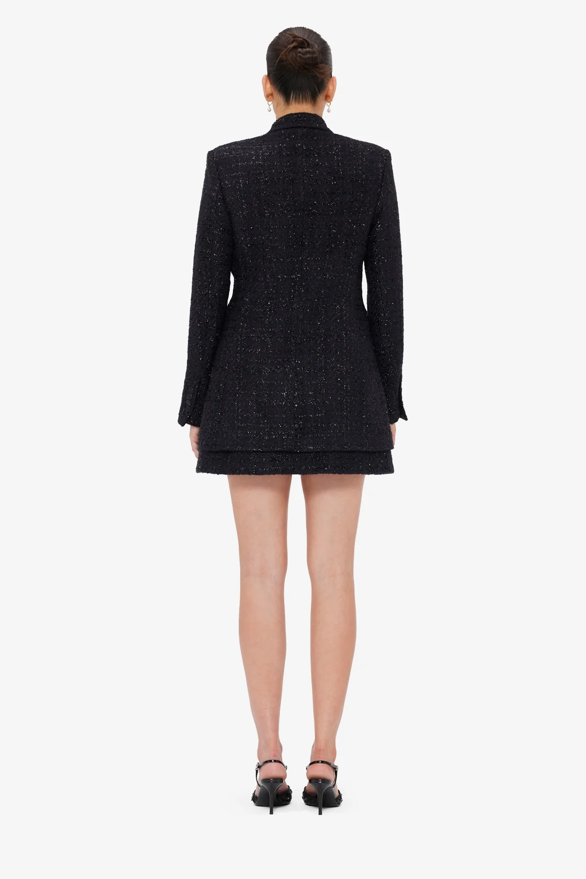 Jazlyn Tweed Blazer - Ebony - Image 5