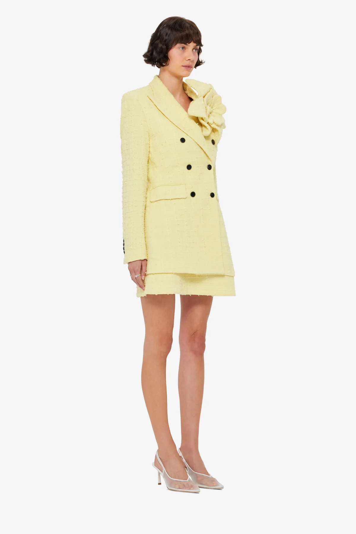Jazlyn Tweed Blazer - Sorbet Yellow - Image 4