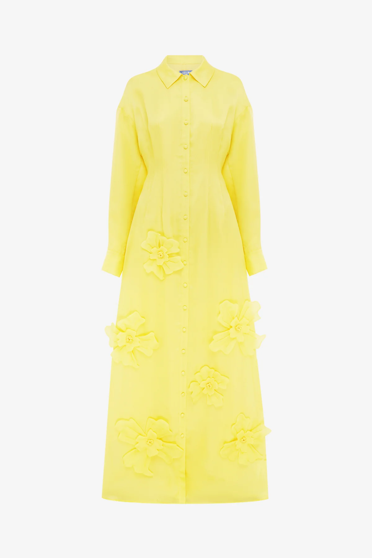 Jeanette Silk Floral Appliqué Maxi Dress - Sunshine