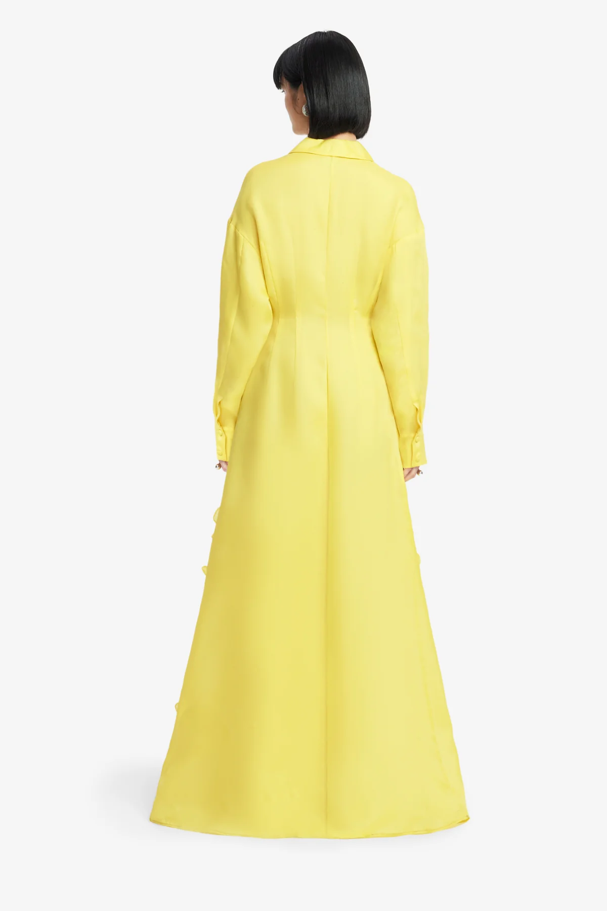 Jeanette Silk Floral Appliqué Maxi Dress - Sunshine - Image 5